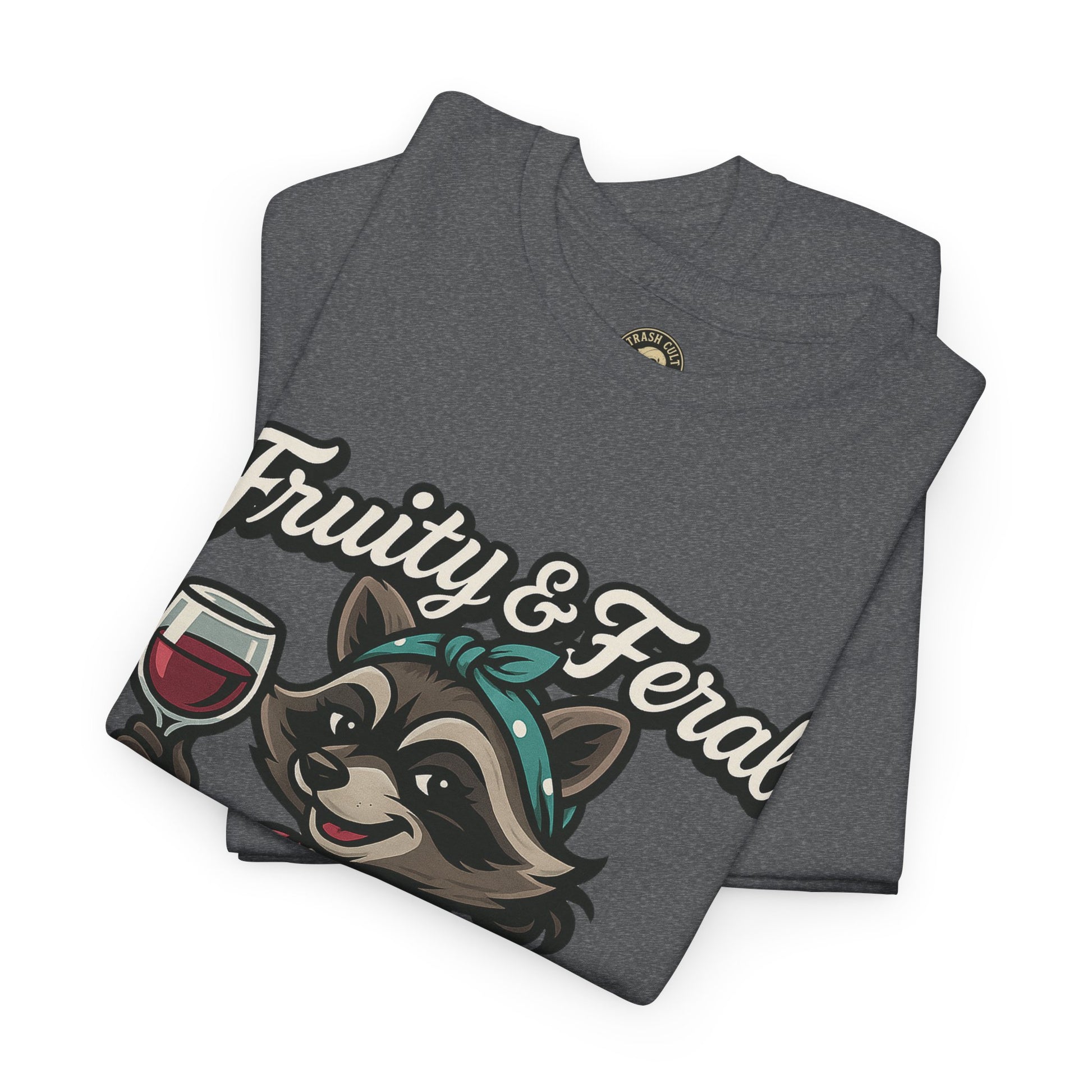 Fruity & Feral Raccoon Housewife Tee – Trash Cult Supply Co. on Gildan 5000