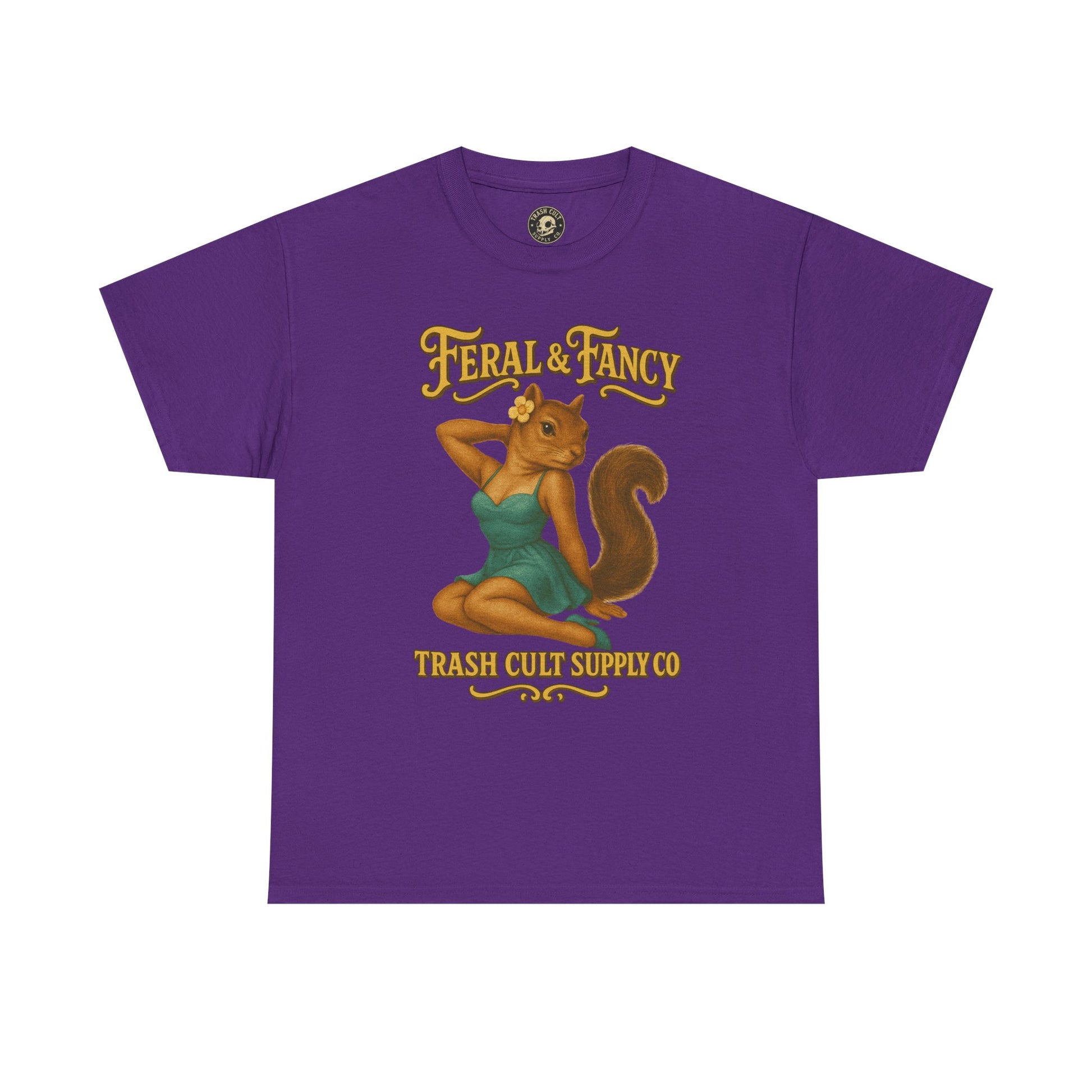 Feral & Fancy Pin-Up Squirrel Shirt – Vintage 1950s Style | Trash Cult Supply Co | Gildan 5000