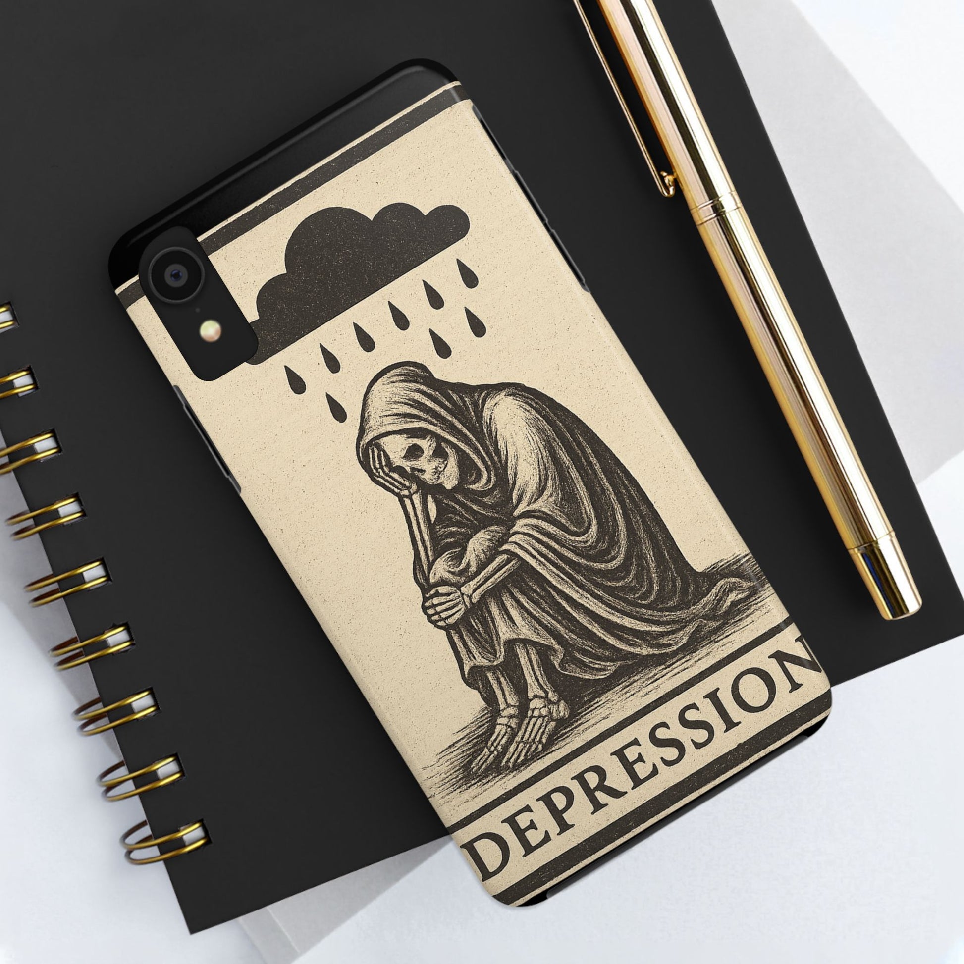 Dark Humor Phone Case, Goth iPhone Cover, Macabre Gift, Depression Art Case, Unique Phone Protector