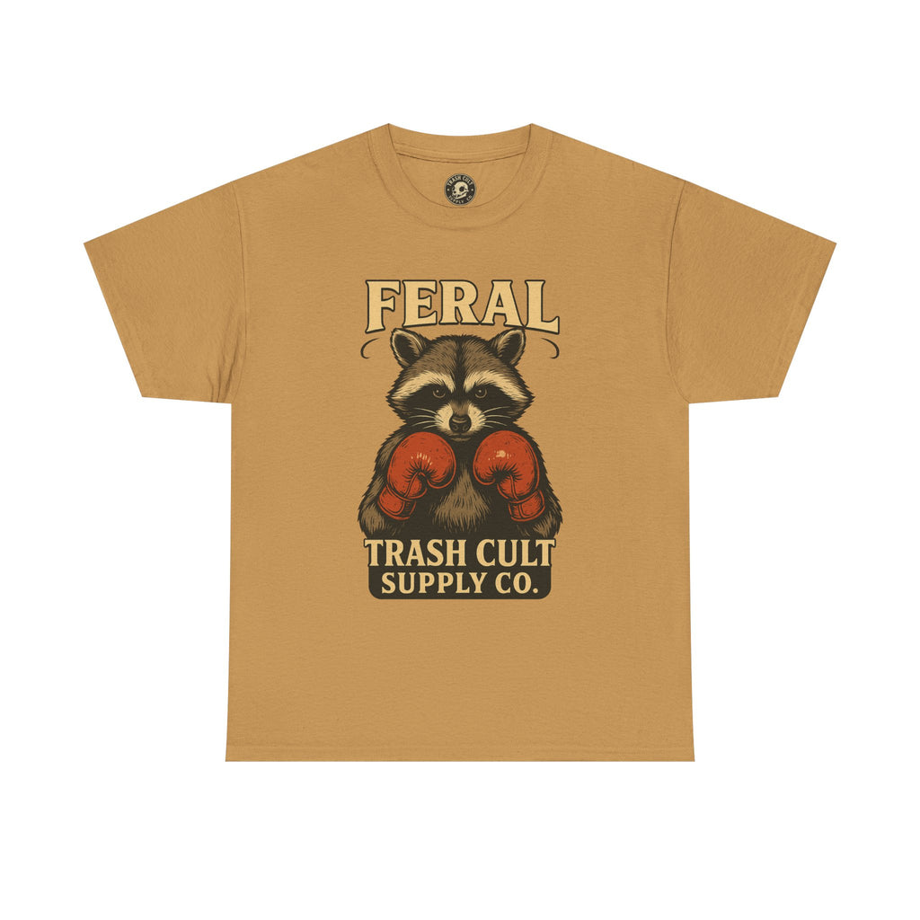 Feral Raccoon Tee - Unisex Heavy Cotton Tee, Cute Animal Shirt, Trendy Graphic Tee, Fun Gift for Animal Lovers, Casual Everyday Wear