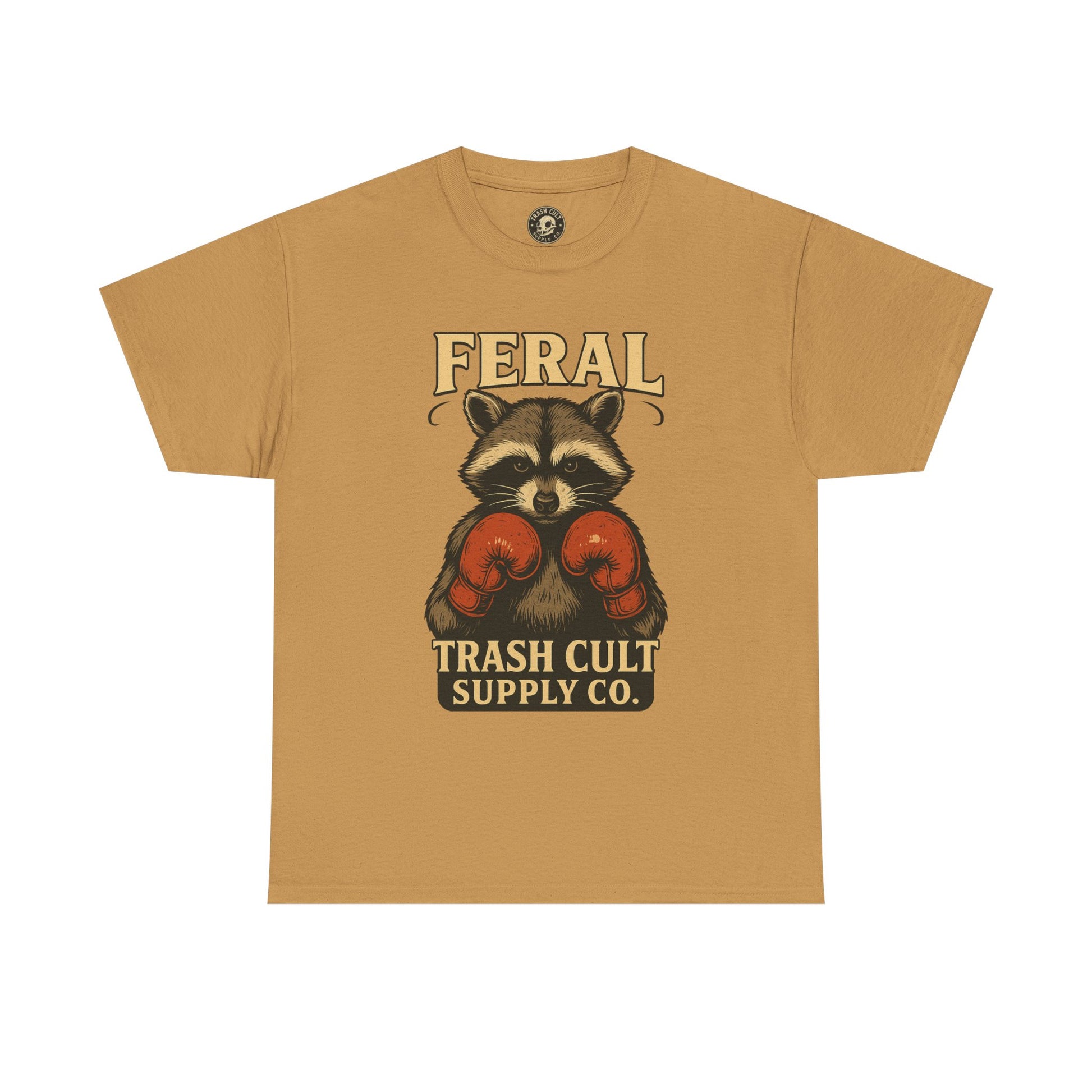 Feral Raccoon Tee - Unisex Heavy Cotton Tee, Cute Animal Shirt, Trendy Graphic Tee, Fun Gift for Animal Lovers, Casual Everyday Wear