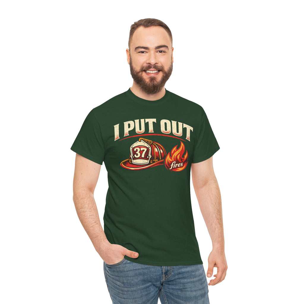 Firefighter Tee — "I Put Out Fires" Helmet Graphic