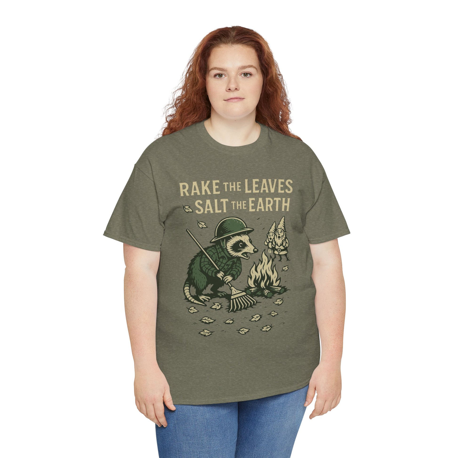 Rake the Leaves Salt the Earth Shirt – Possum Yard Warfare Tee – Fall of Humanity Collection – Trash Cult Supply Co.