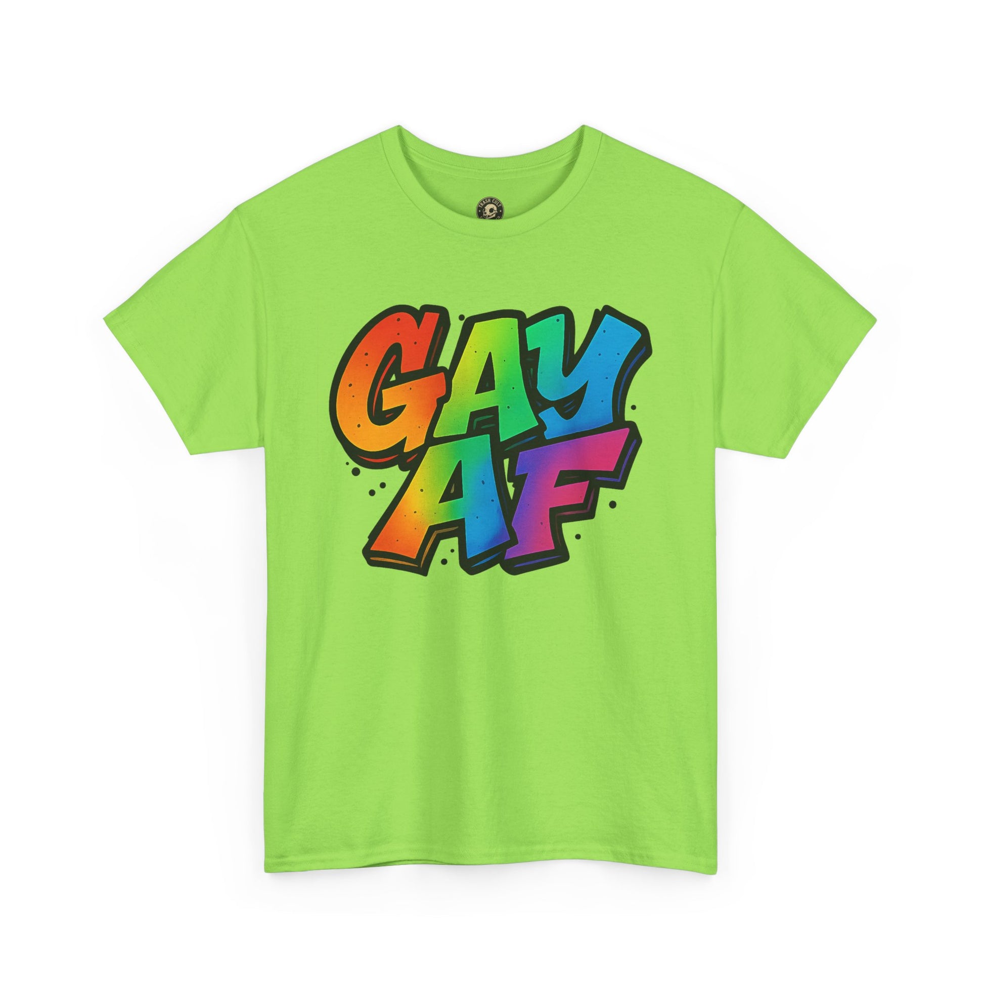 Pride Graphic Tee, Vibrant Gay AF Cotton T-Shirt, LGBTQ+ Celebration Wear, Fun Gift for Friends, Festival Fashion