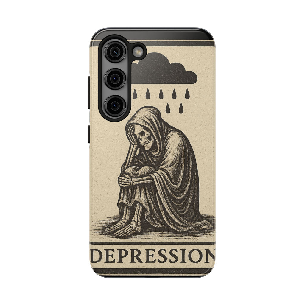 Dark Humor Phone Case, Goth iPhone Cover, Macabre Gift, Depression Art Case, Unique Phone Protector
