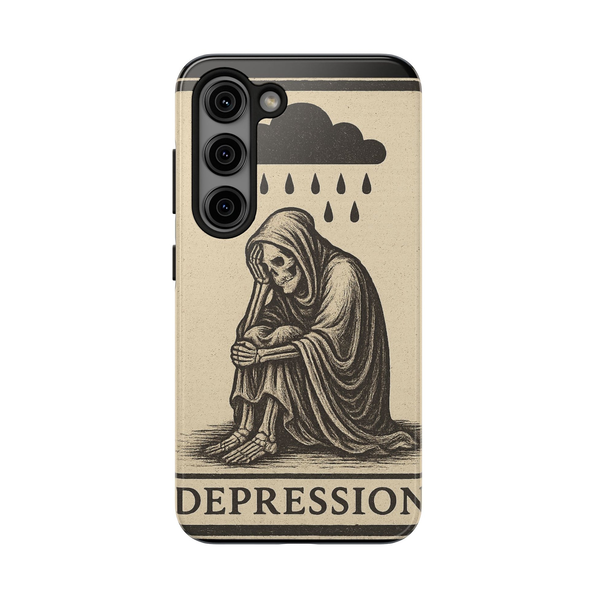 Dark Humor Phone Case, Goth iPhone Cover, Macabre Gift, Depression Art Case, Unique Phone Protector