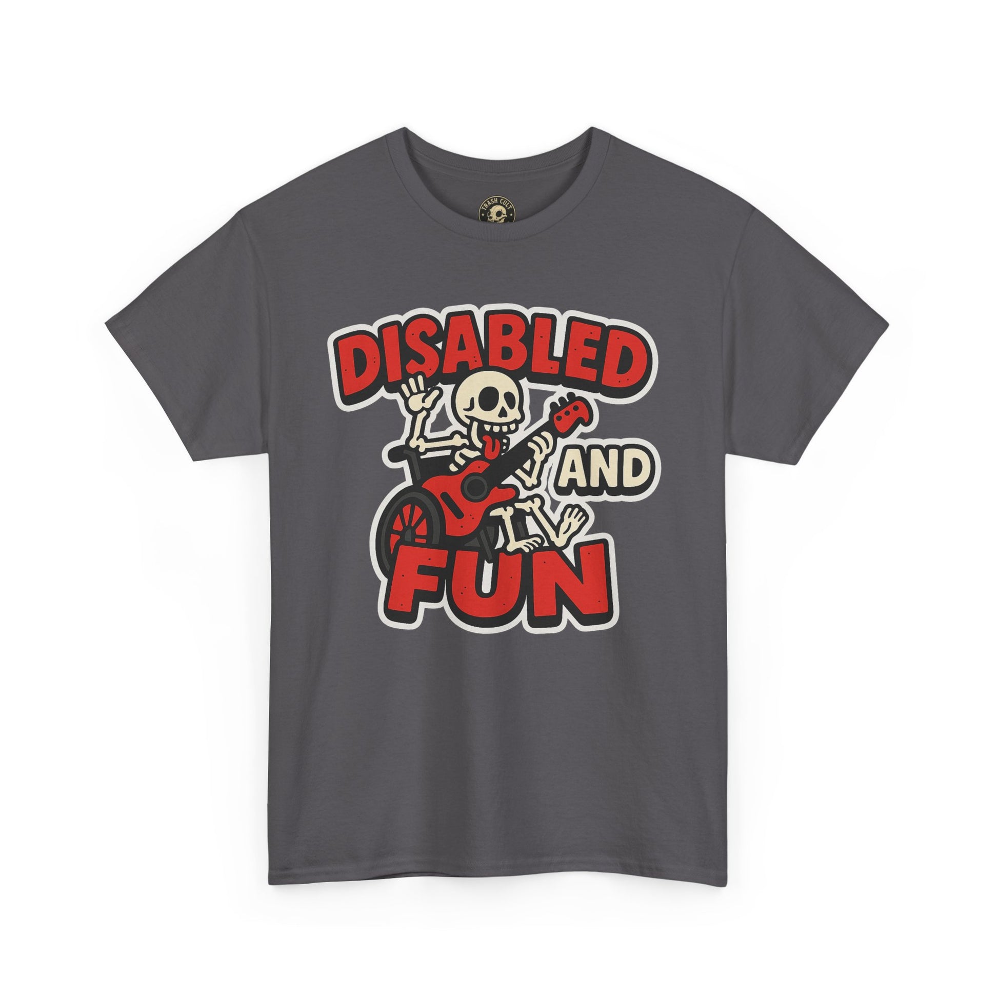 Disabled and Fun Unisex Heavy Cotton Tee, Casual Shirt, Gift for Friends, Music Lovers Gift, Fun T-Shirt, Halloween Wear, Everyday Comfort