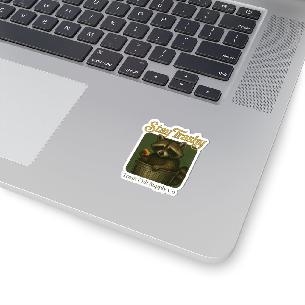 Whimsical Raccoon Kiss-Cut Stickers, Perfect for Laptops, Water Bottles, Journals, Gifts for Animal Lovers, Stay Trashy Decor