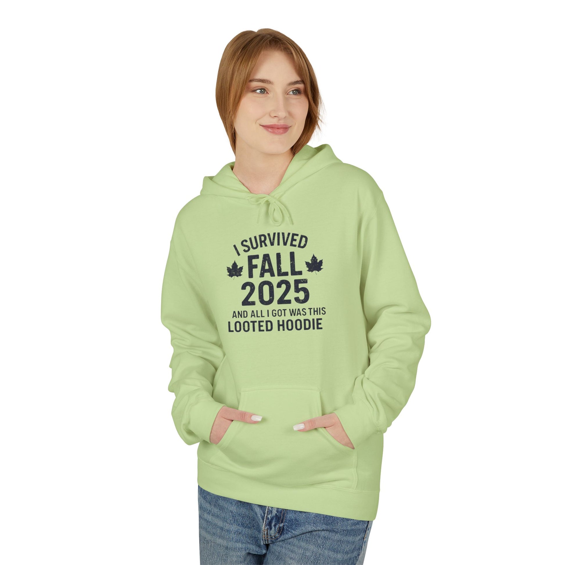 I Survived Fall 2025 Hoodie – Looted Hoodie Meme Sweatshirt – Fall of Humanity Collection – Trash Cult Supply Co.