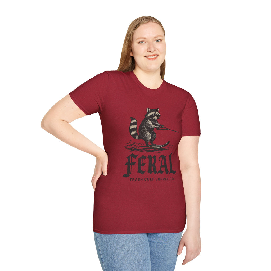 Feral Water Skiing Raccoon Vintage Shirt – Trash Cult Supply Co. | Gildan 2000 Softstyle