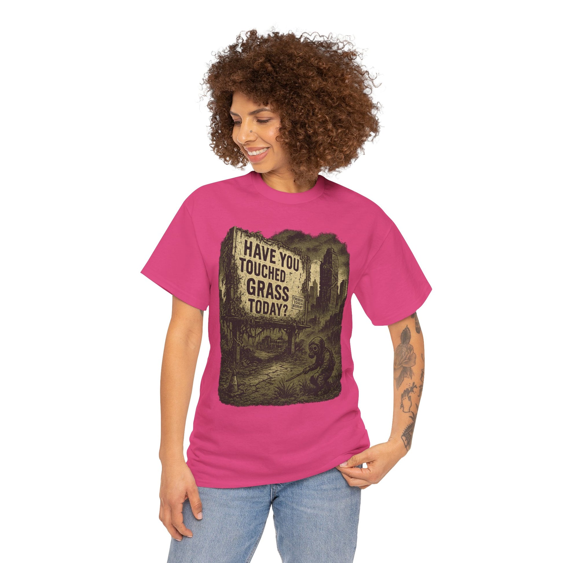 Post-Apocalyptic "Have You Touched Grass Today?" Shirt – Trash Cult Supply Co.