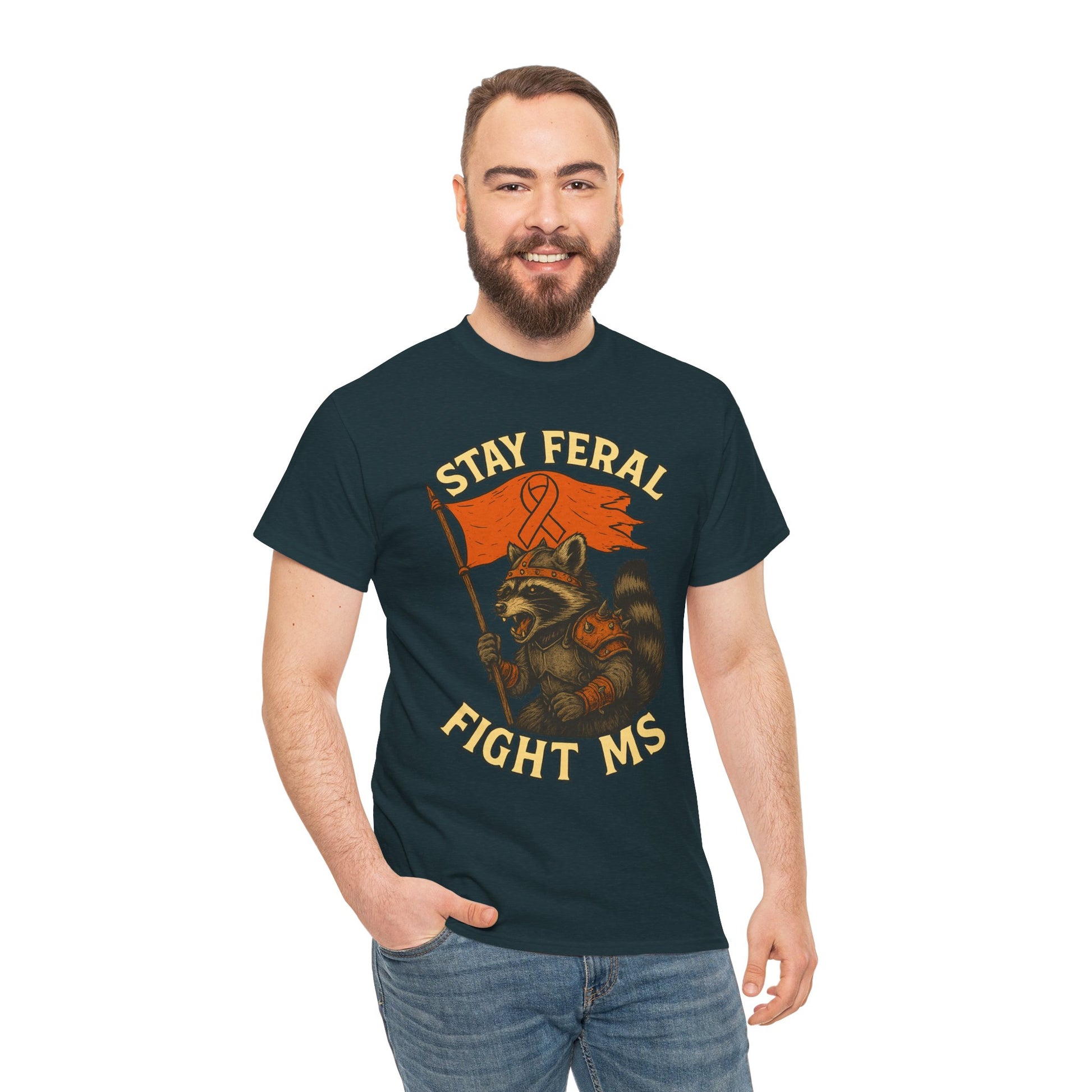Stay Feral Fight MS Raccoon warrior shirt