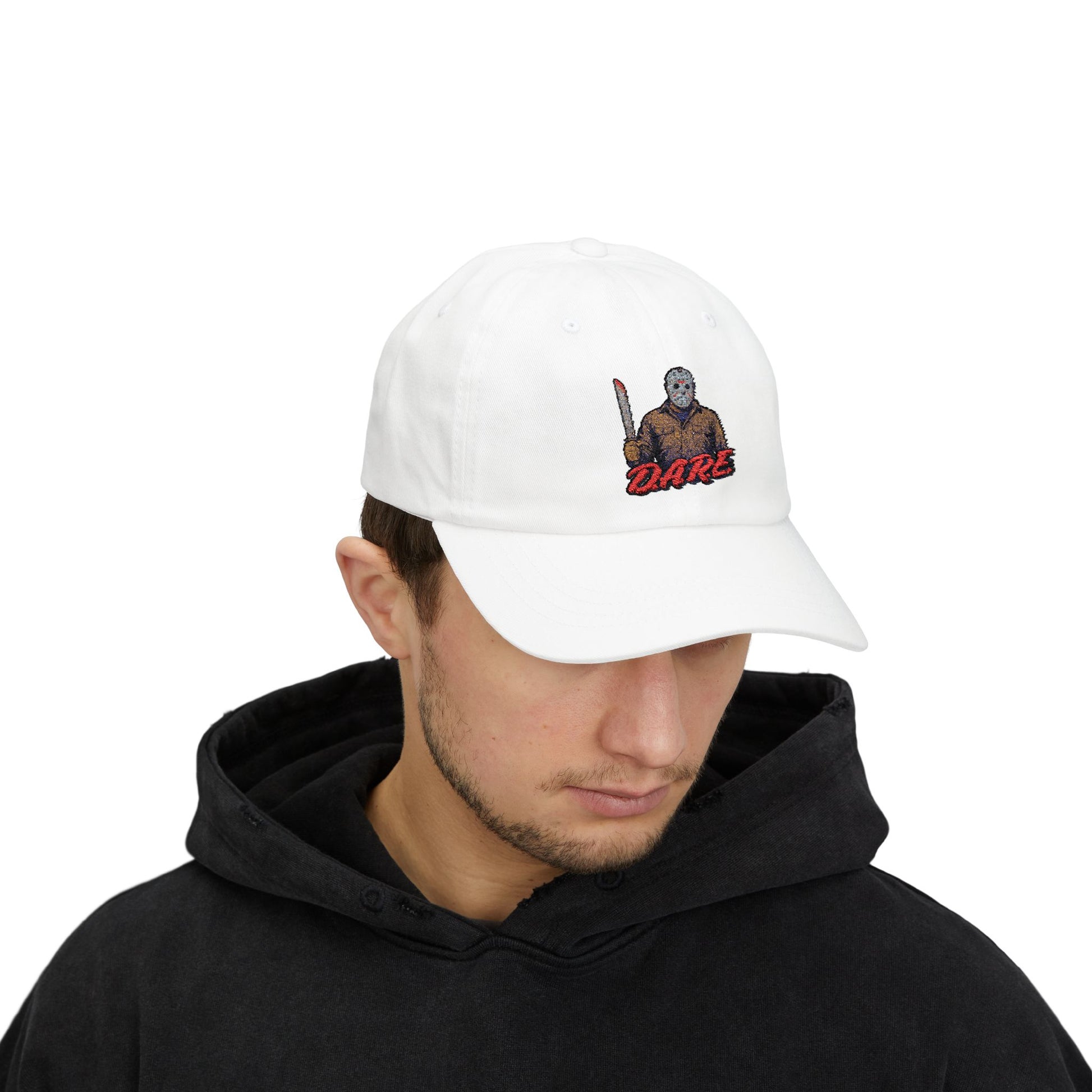 Jason Voorhees D.A.R.E. Parody Dad Hat – 80s Horror Meme Printed Cap