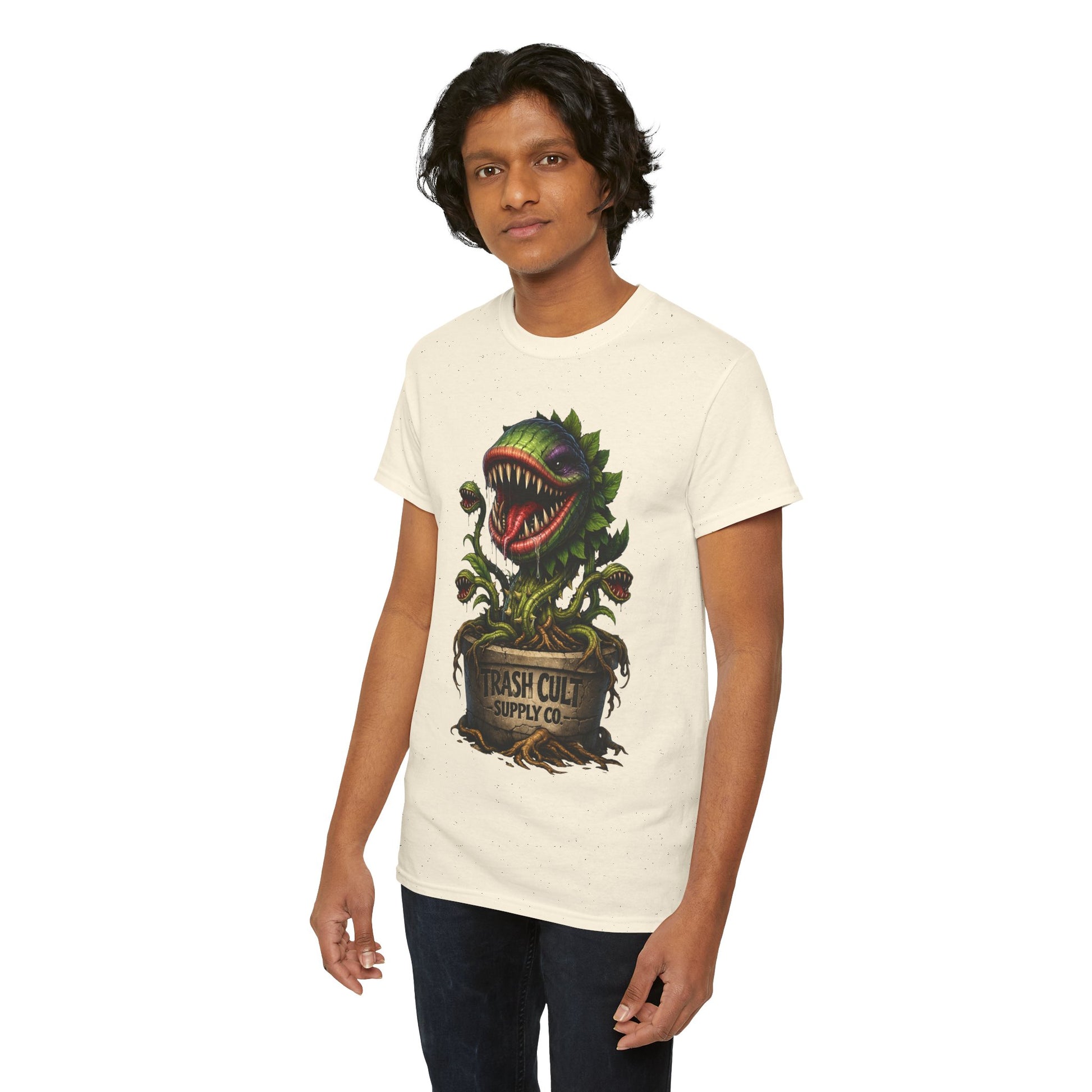 Carnivorous Plant Graphic Tee — "Trash Cult Supply Co." Potted Monster Shirt