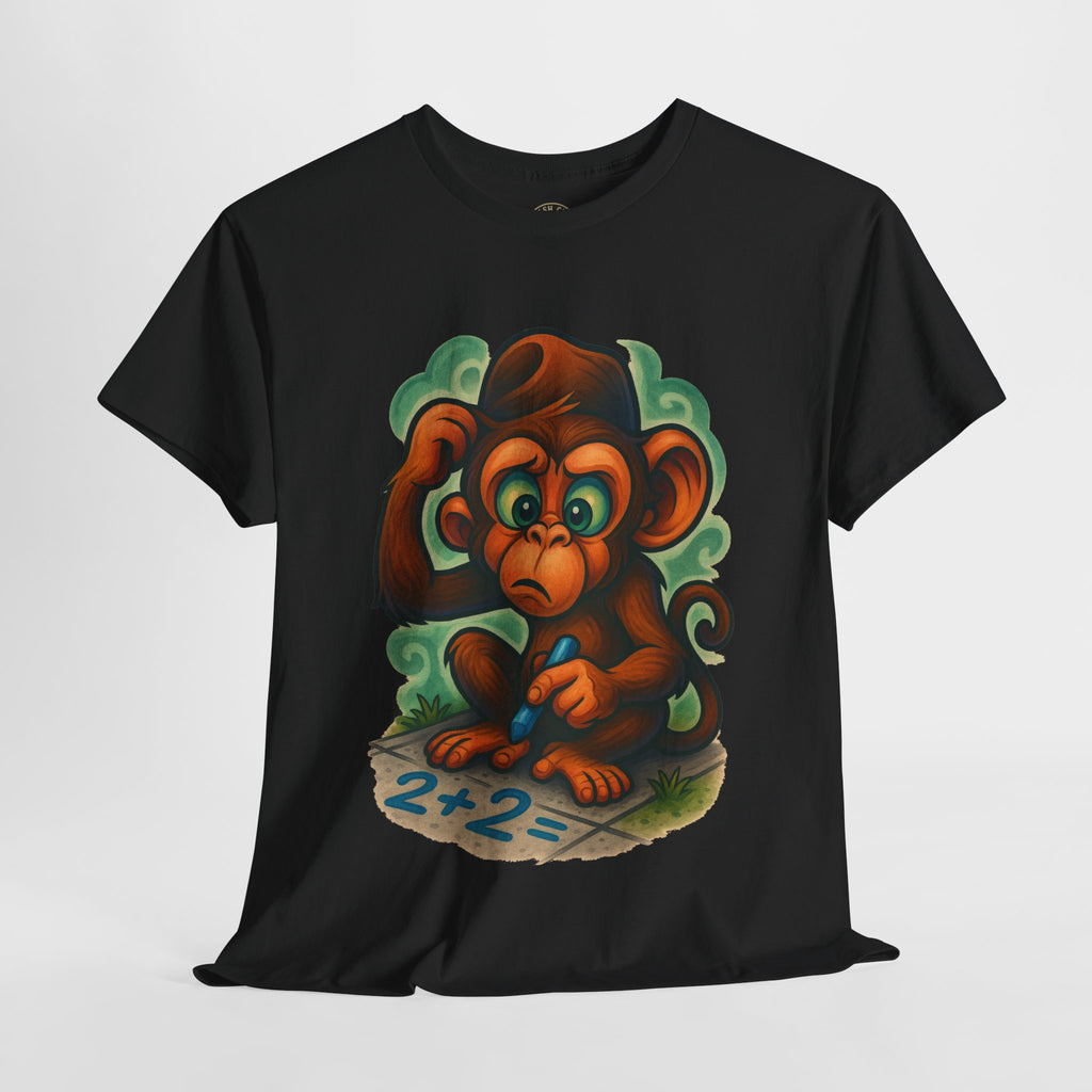 Confused Monkey Math Shirt – Funny Thoughtful Graphic Tee | Unisex Gildan 5000
