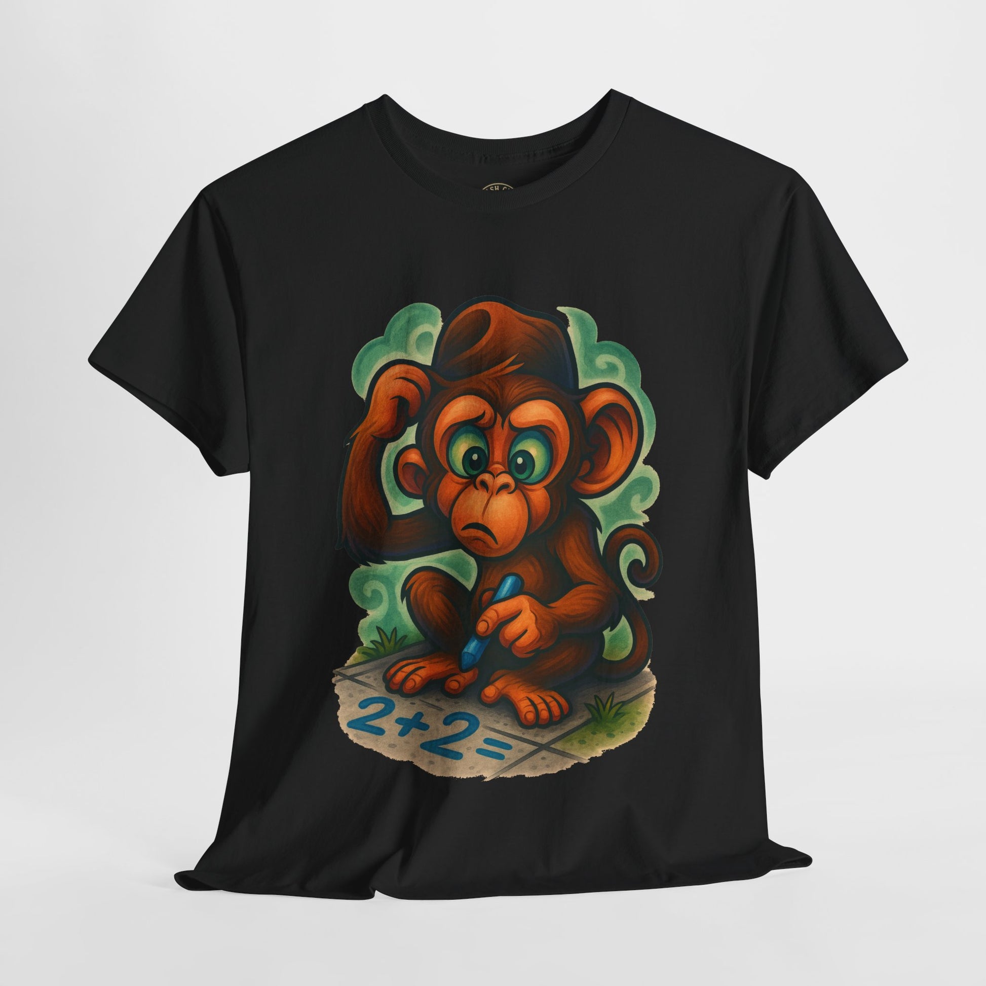 Confused Monkey Math Shirt – Funny Thoughtful Graphic Tee | Unisex Gildan 5000