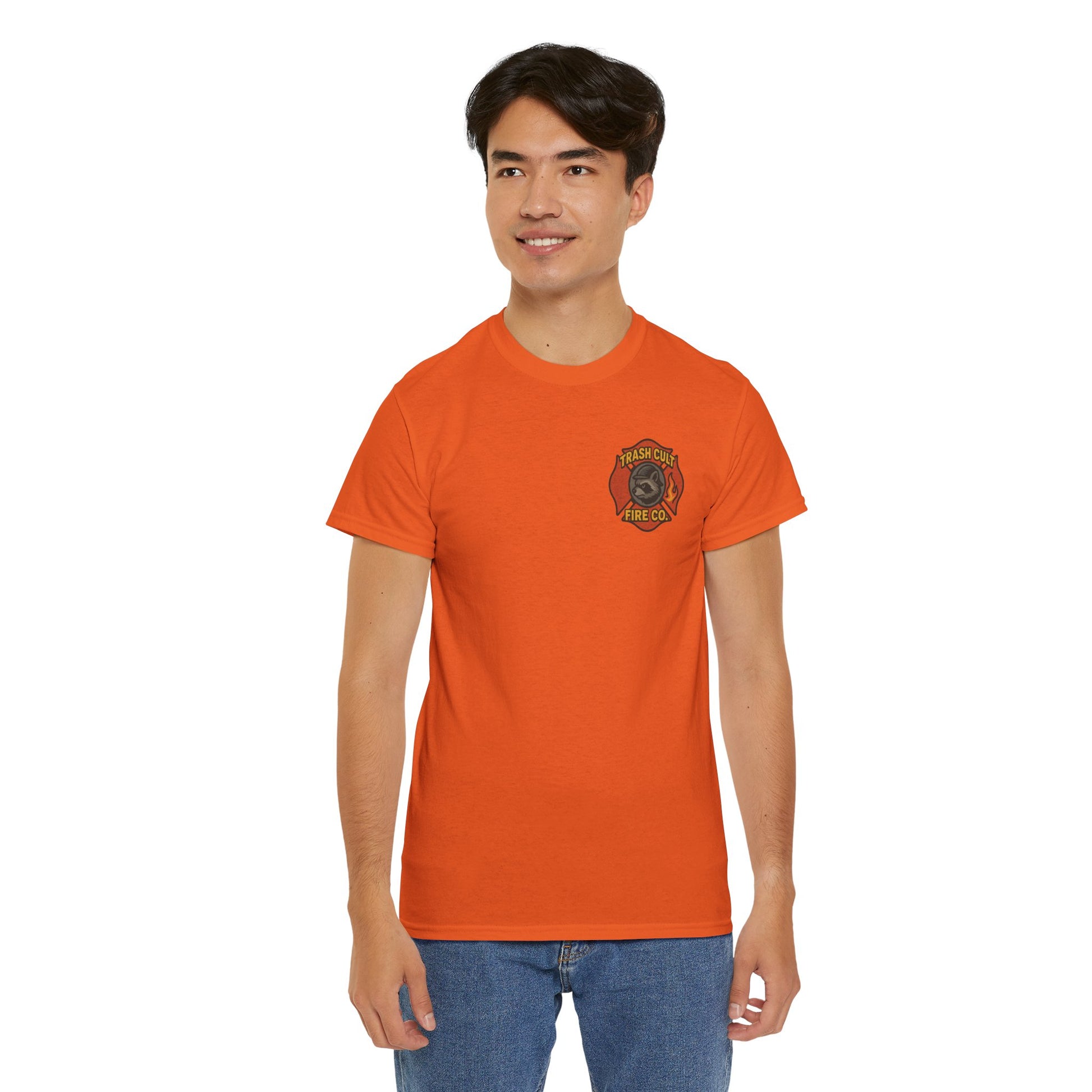 Trash Cult Fire Co. Unisex Tee - Quirky Raccoon Design, Fun Gift, Casual Wear, Firefighter Humor, Unique Apparel