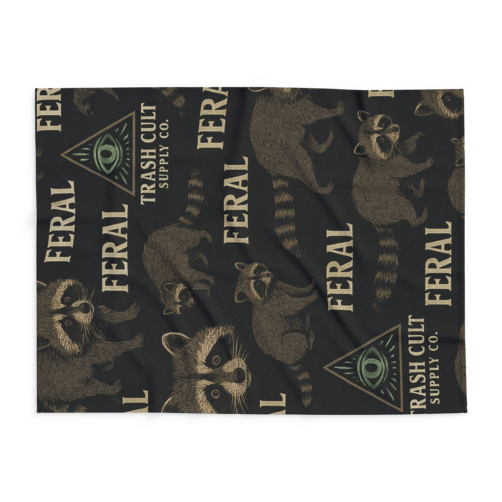 Feral Raccoon Arctic Fleece Blanket, Cozy Wildlife Blanket, Unique Gift for Animal Lovers, Soft Throw for Home Decor, Perfect for Camping