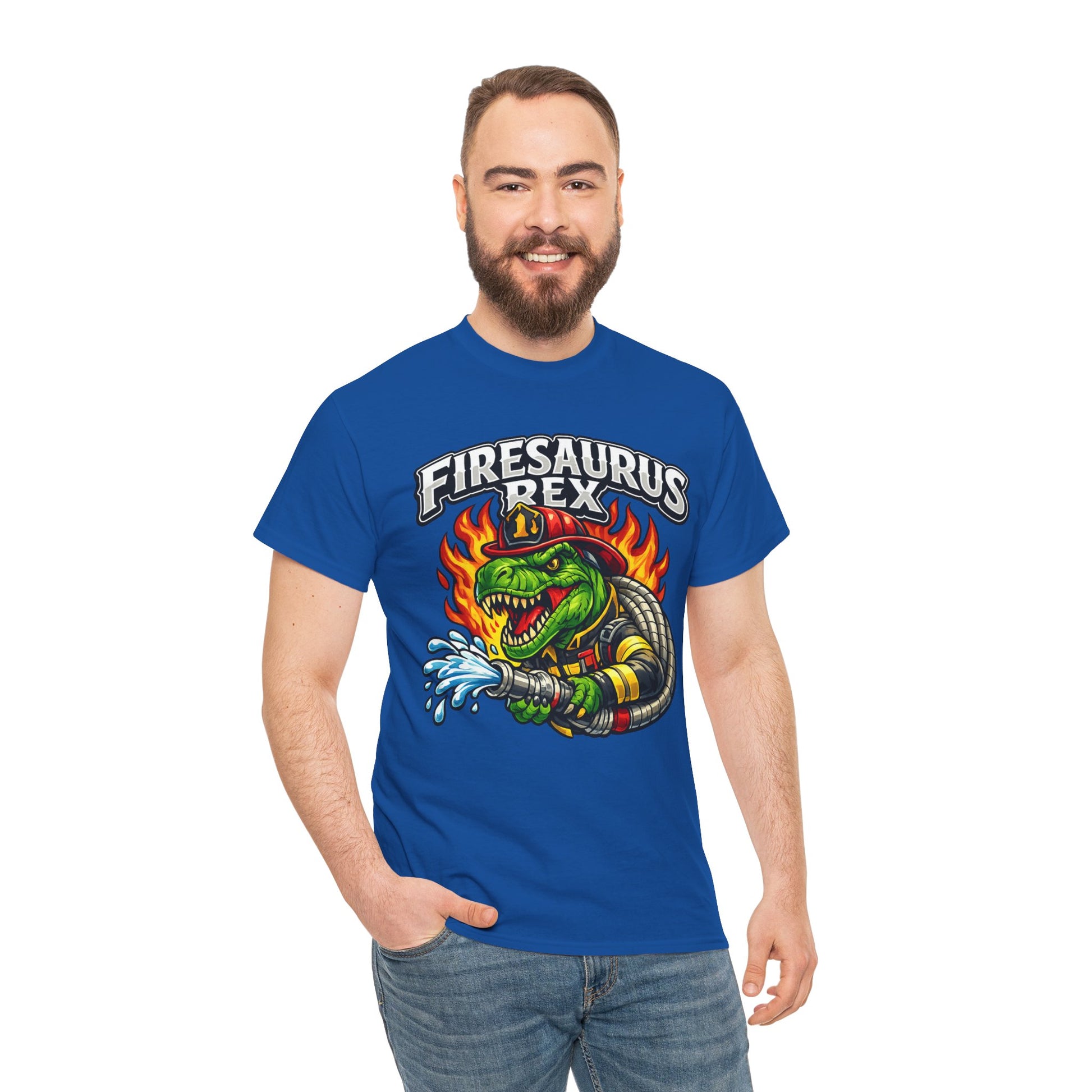 Firesaurus Rex T-Shirt — Funny Firefighter Dinosaur Tee