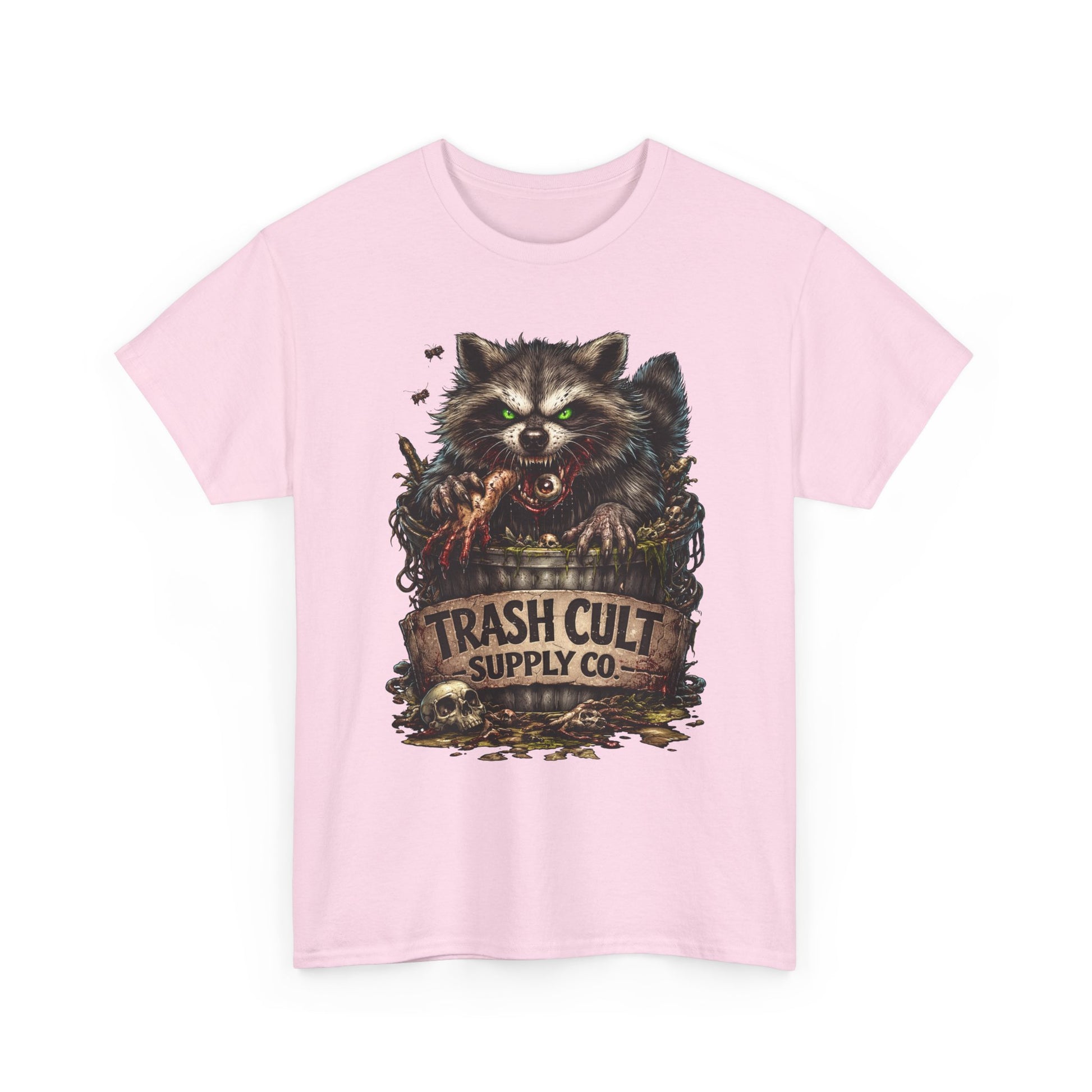 Raccoon 'Trash Cult Supply Co.' Graphic Tee — Vintage Grunge Animal Streetwear