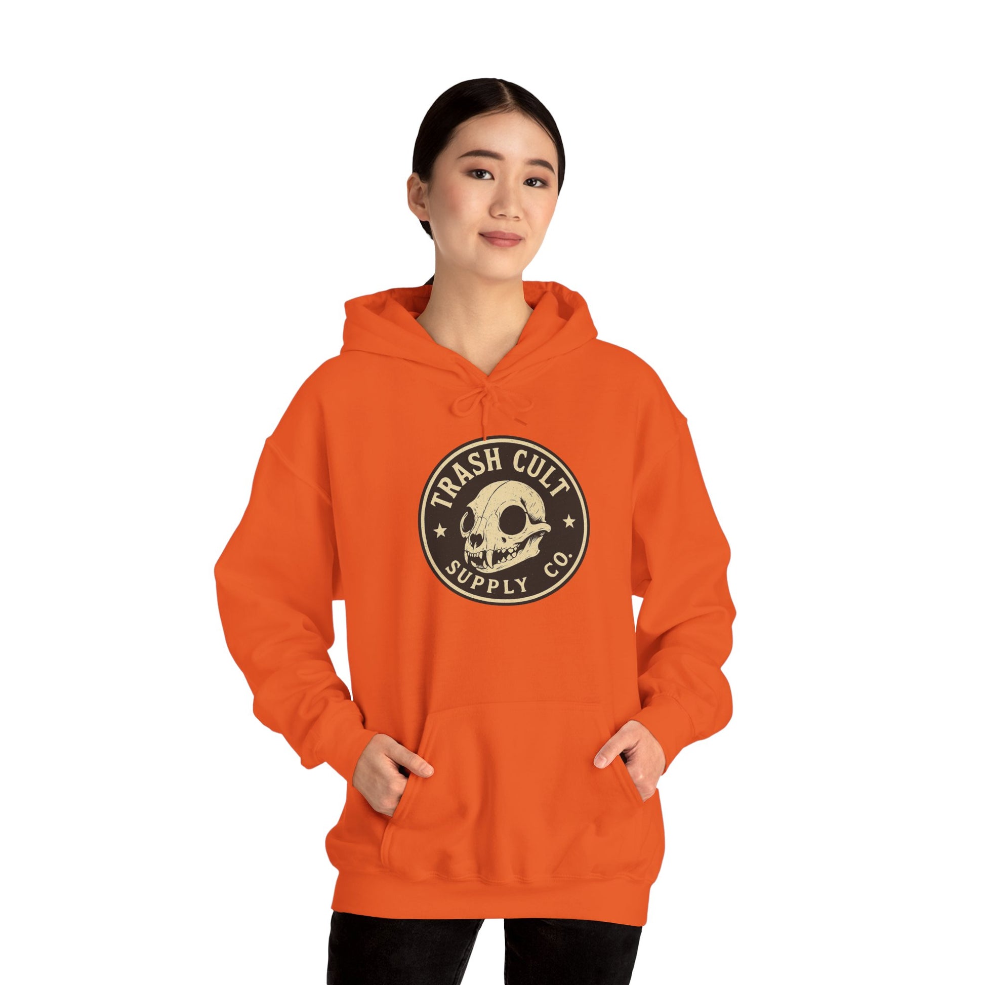 Trash Cult Hooded Sweatshirt, Unisex Hoodie with Skull Design, Perfect for Casual Wear, Gifts for Friends, Cozy Fashion