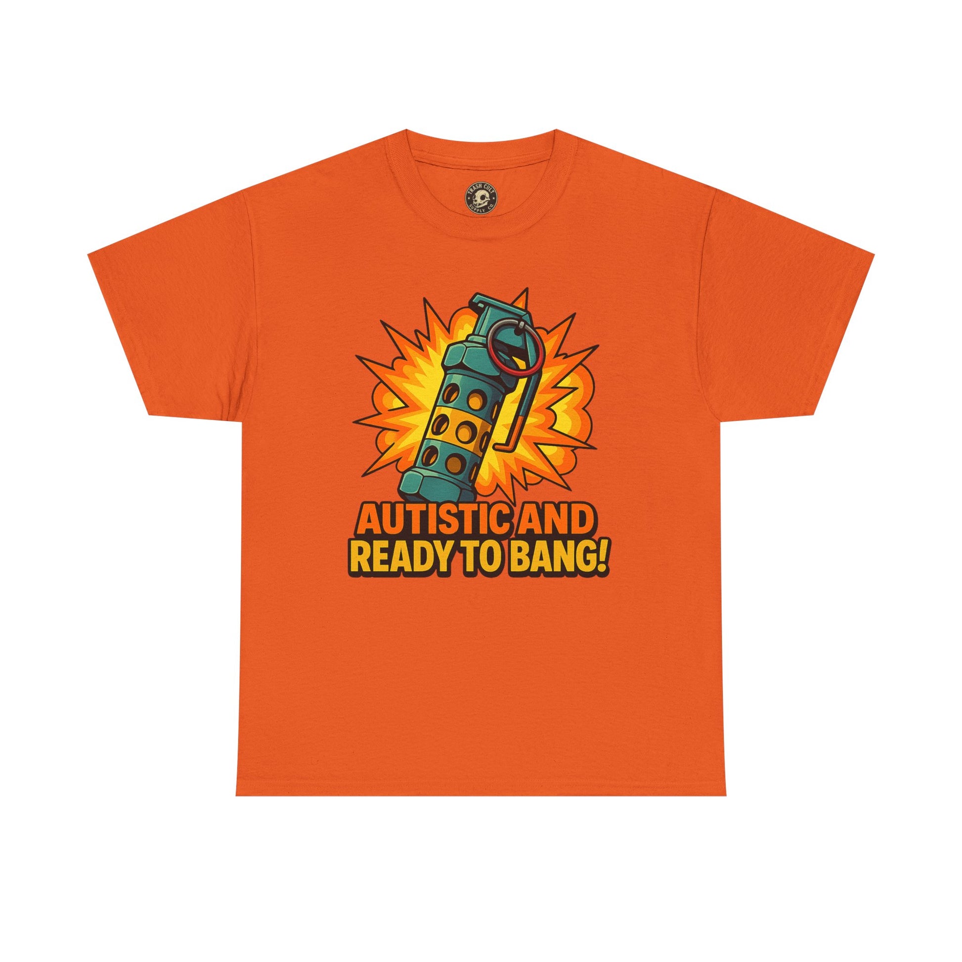 Autistic and Ready to Bang! Unisex Heavy Cotton Tee | Fun Graphic Tee, Autistic Pride, Gift for Autism Awareness, Casual Wear