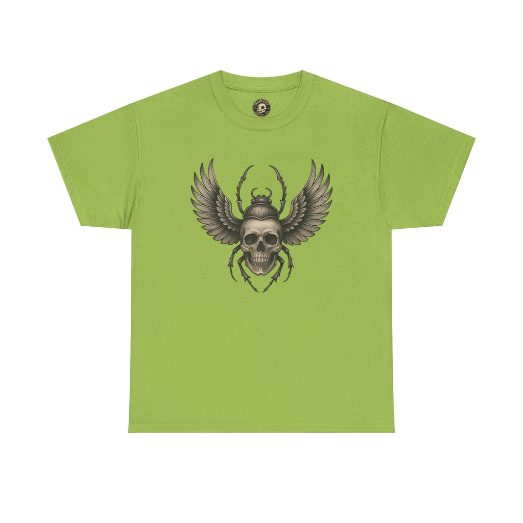 Winged Skull Scarab Shirt – Dark Gothic Beetle Graphic Tee – Gildan 5000 Unisex