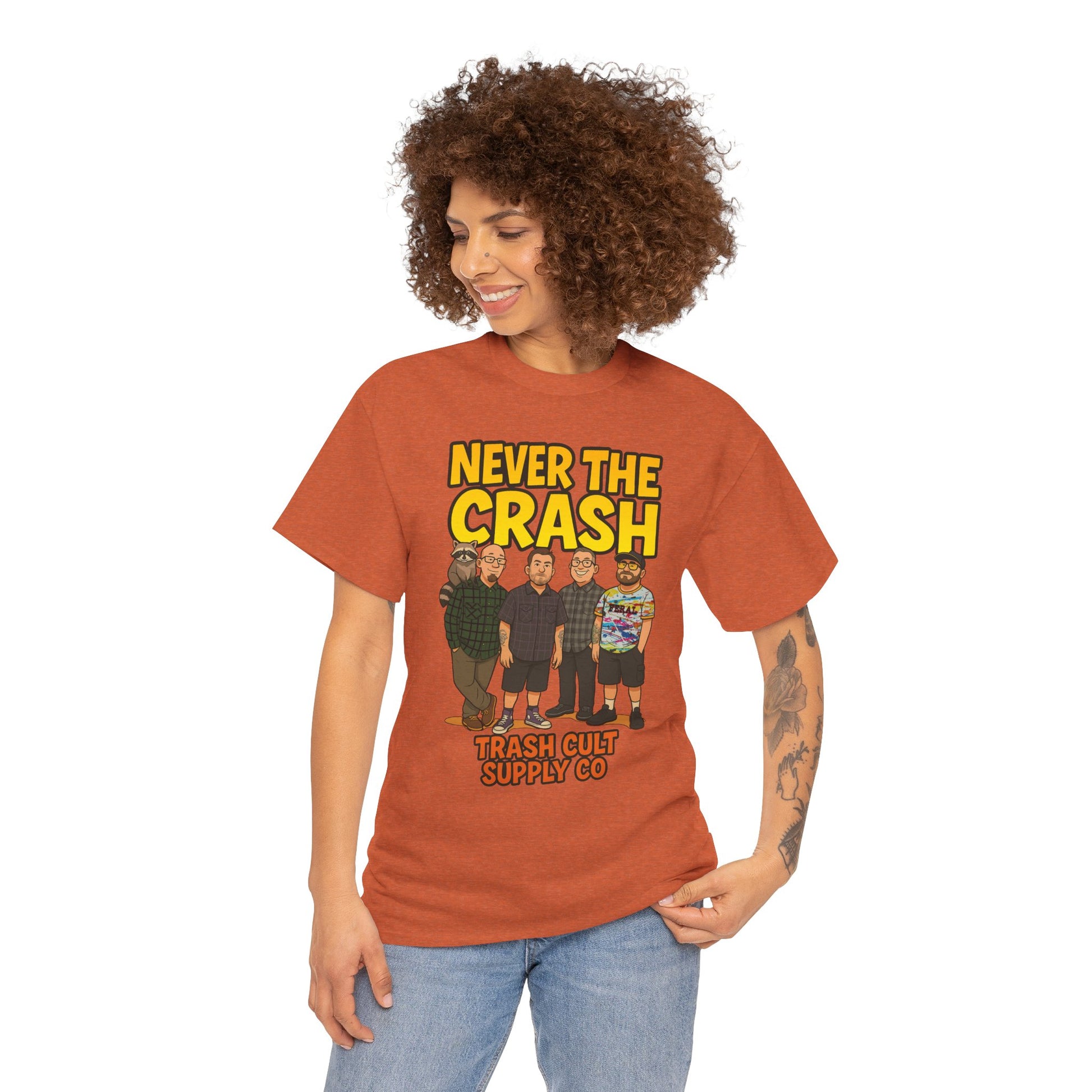 Never The Crash Band Shirt – Bold Graffiti Logo Tee - EXCLUSIVE | Gildan 5000