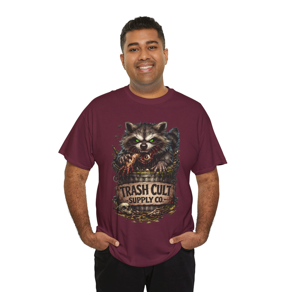 Raccoon 'Trash Cult Supply Co.' Graphic Tee — Vintage Grunge Animal Streetwear