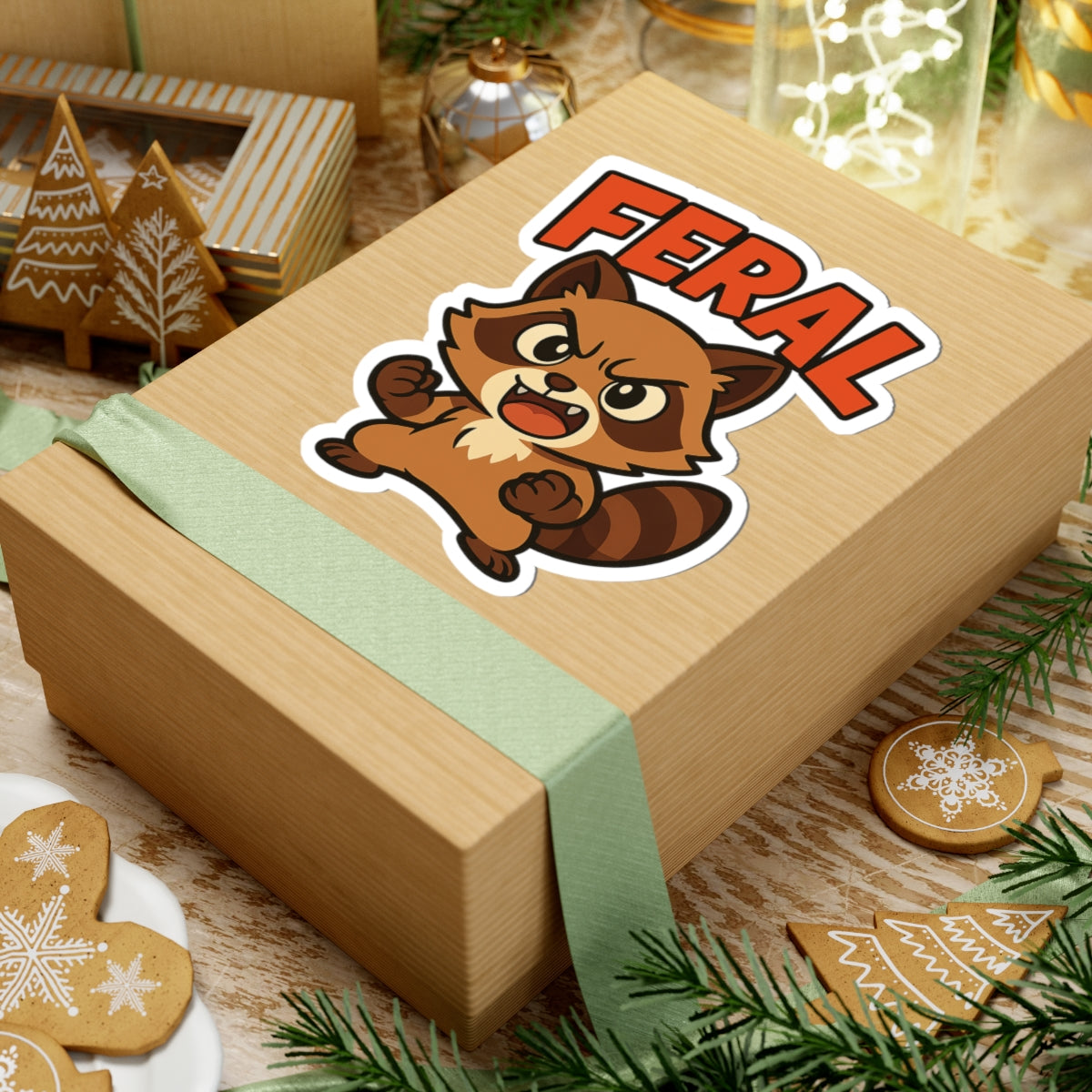 Feral Anime Raccoon Sticker – Bold, Cute, and Unhinged