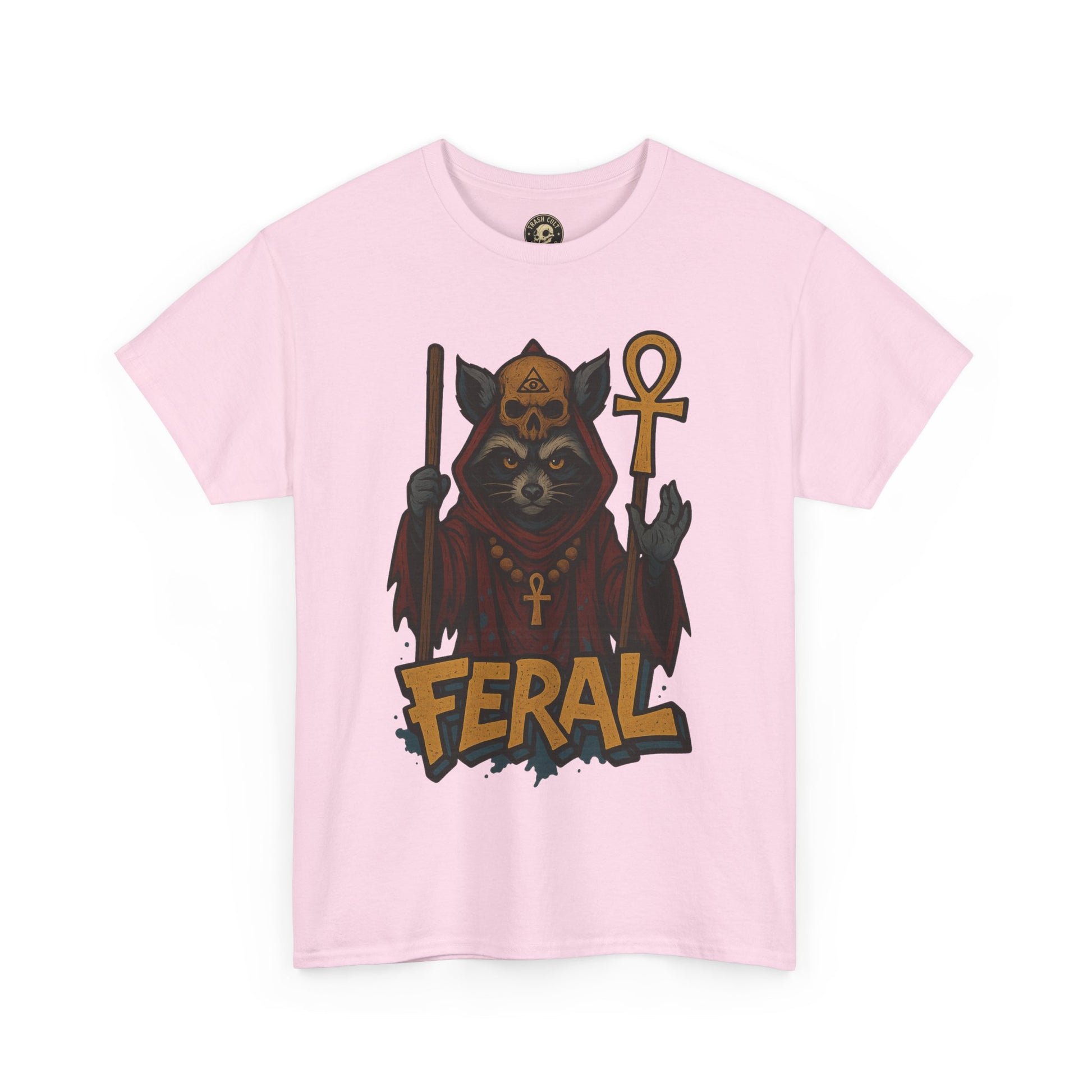 FERAL Raccoon Cult Leader Shirt – Graffiti Style Streetwear Tee | Bold Trashcore Design on Gildan 5000