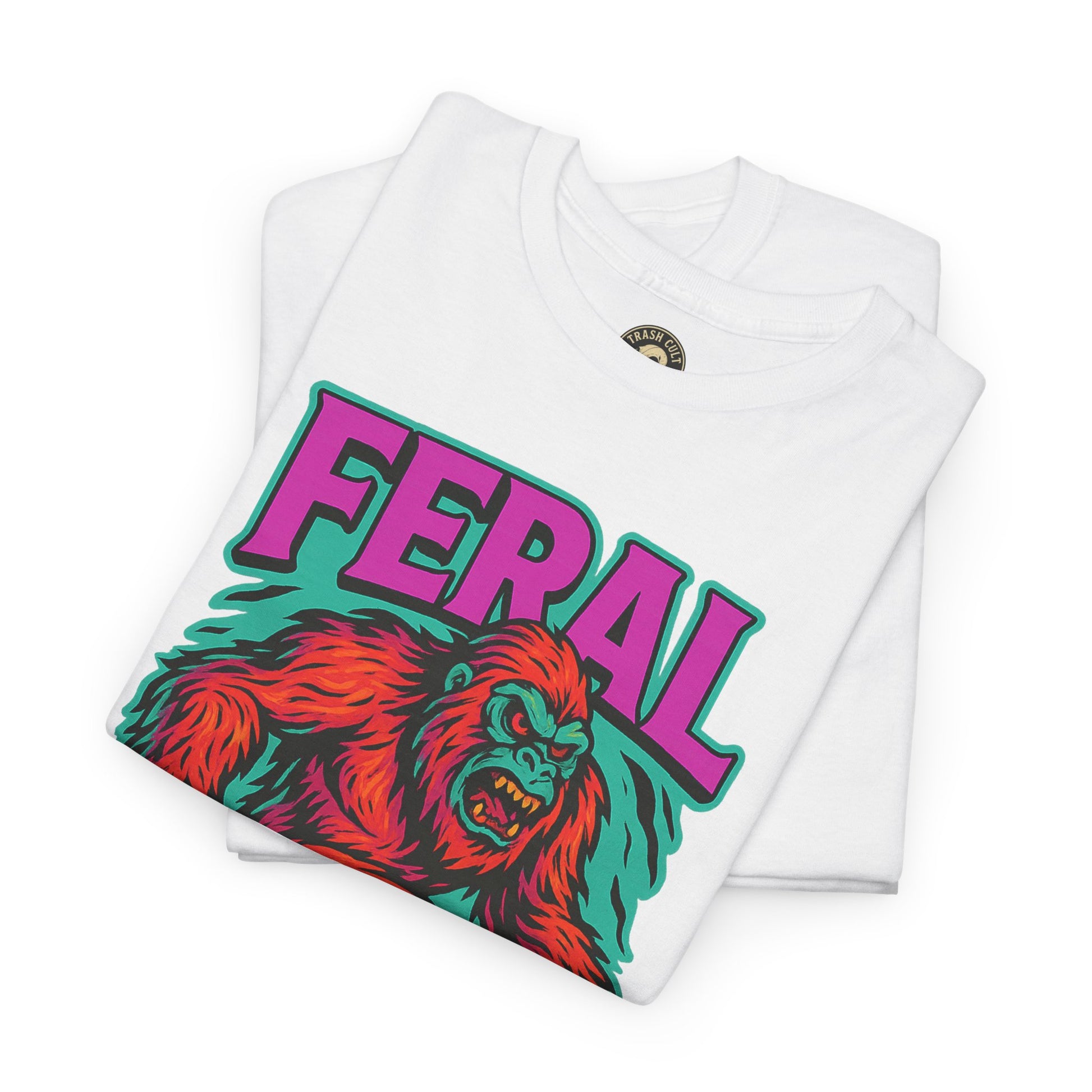 FERAL Bigfoot Shirt – Trashcore Bold Colors | Trash Cult Supply Co | Gildan 5000 Tee