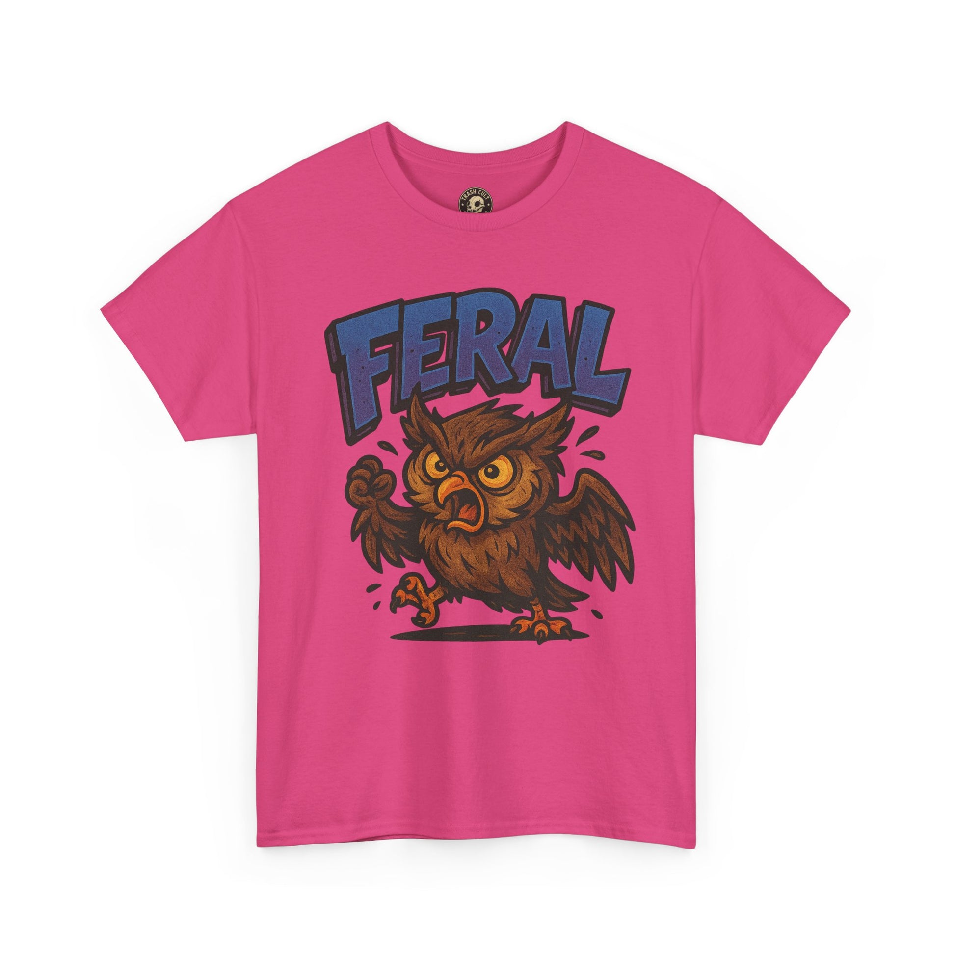 Feral Owl T-Shirt – Bold Animal Graphic Tee | Unisex Cotton Shirt for Bird Nerds & Chaos Lovers