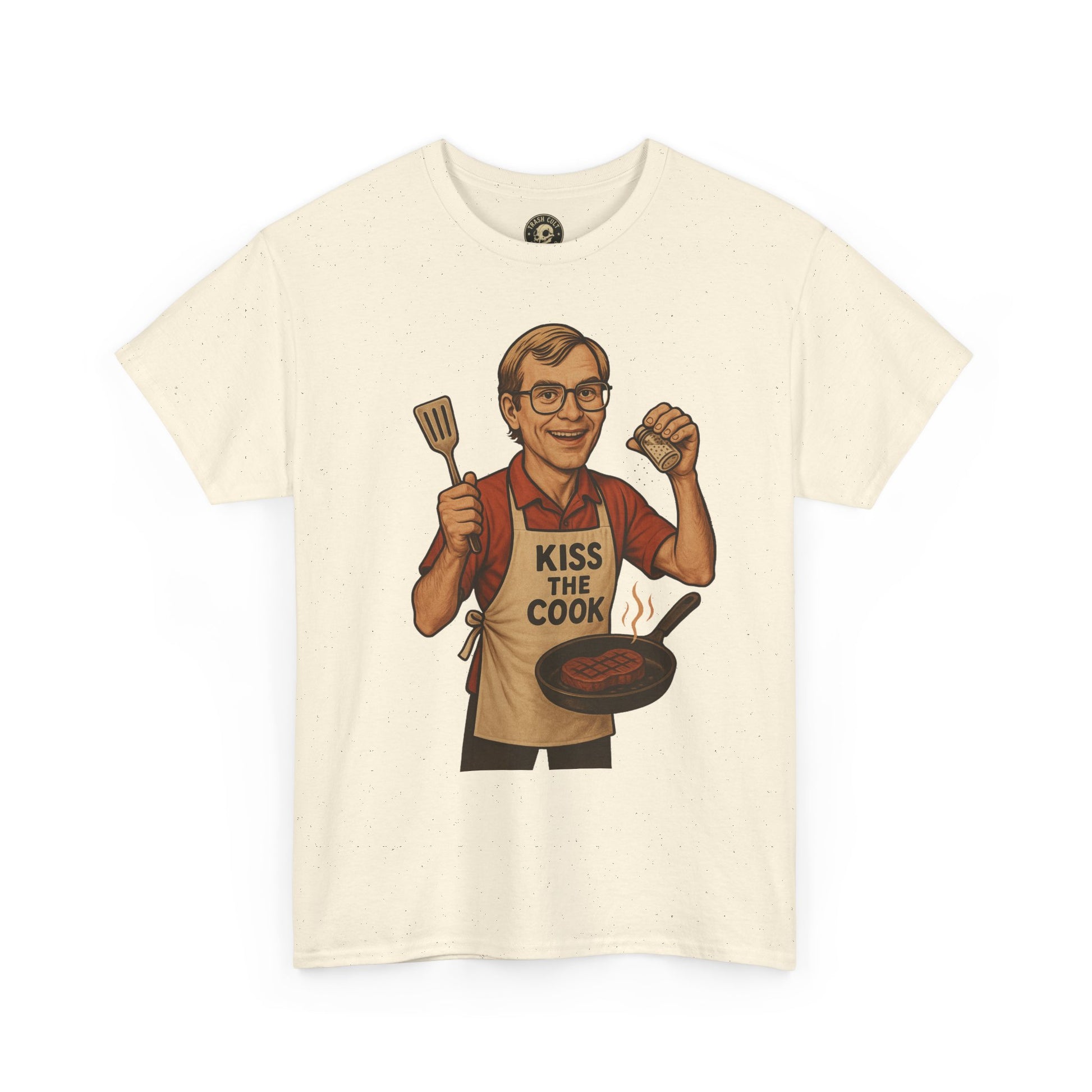 Kiss the Cook Dark Humor Chef Shirt – Creepy Retro Kitchen Parody