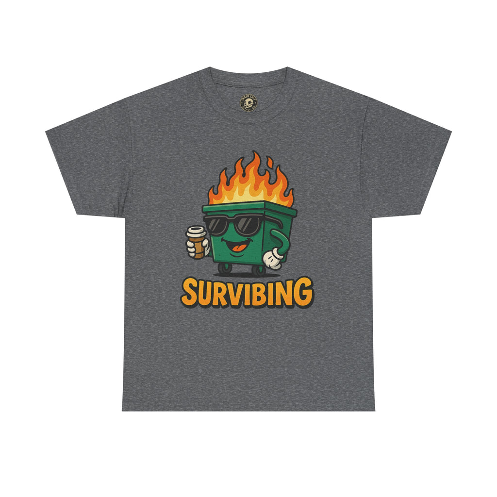 Surviving Coffee Vibes Unisex Heavy Cotton Tee, Perfect for Coffee Lovers, Funny Gift for Friends, Casual Wear, Everyday Mood T-Shirt
