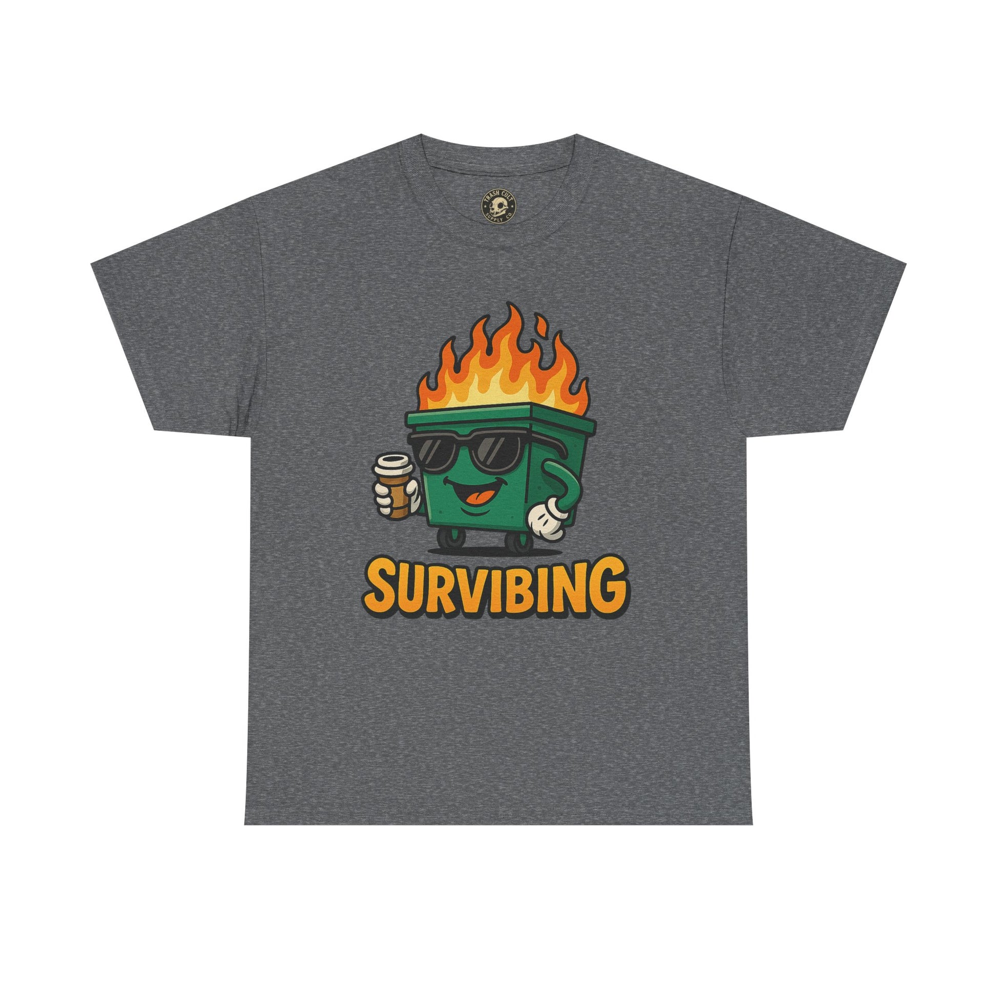 Surviving Coffee Vibes Unisex Heavy Cotton Tee, Perfect for Coffee Lovers, Funny Gift for Friends, Casual Wear, Everyday Mood T-Shirt