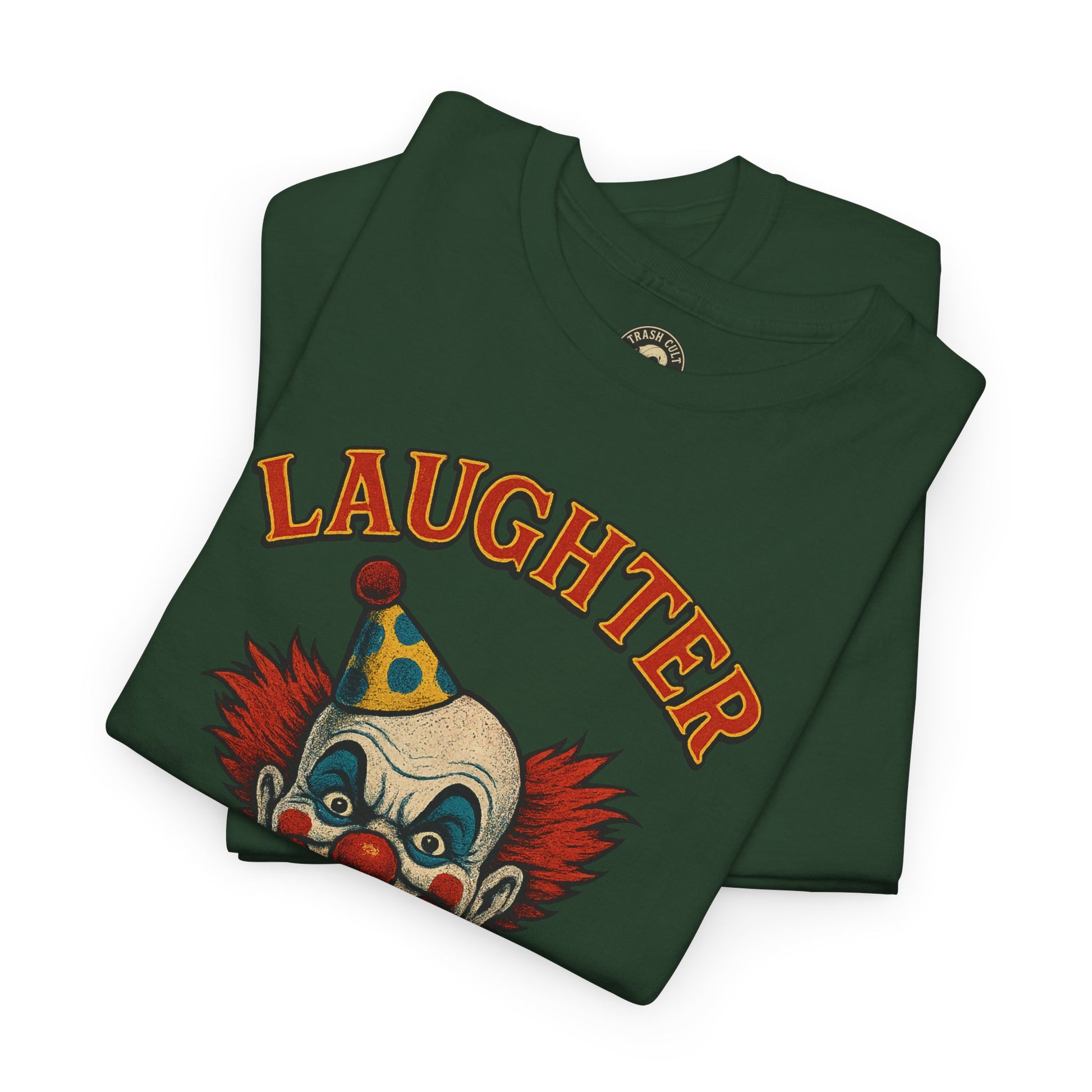 Laughter Isn’t Voluntary Creepy Clown Shirt – Circus Horror Tee – Gildan 5000