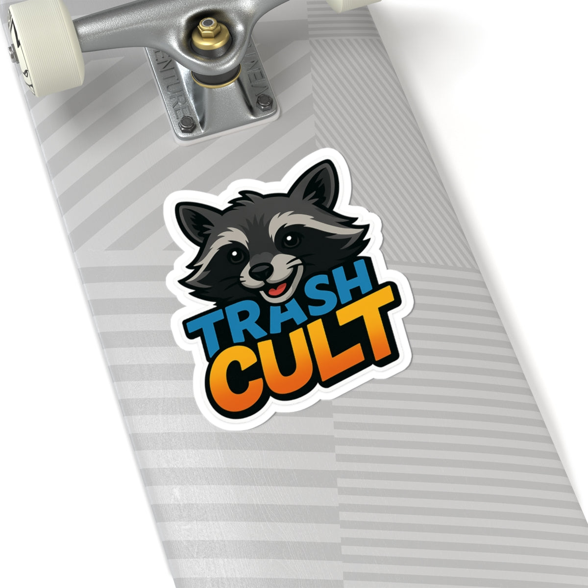 Trash Cult Raccoon Kiss-Cut Stickers, Fun Stickers for Laptops, Eco-Friendly Decor, Quirky Gift, Animal Lover Decor