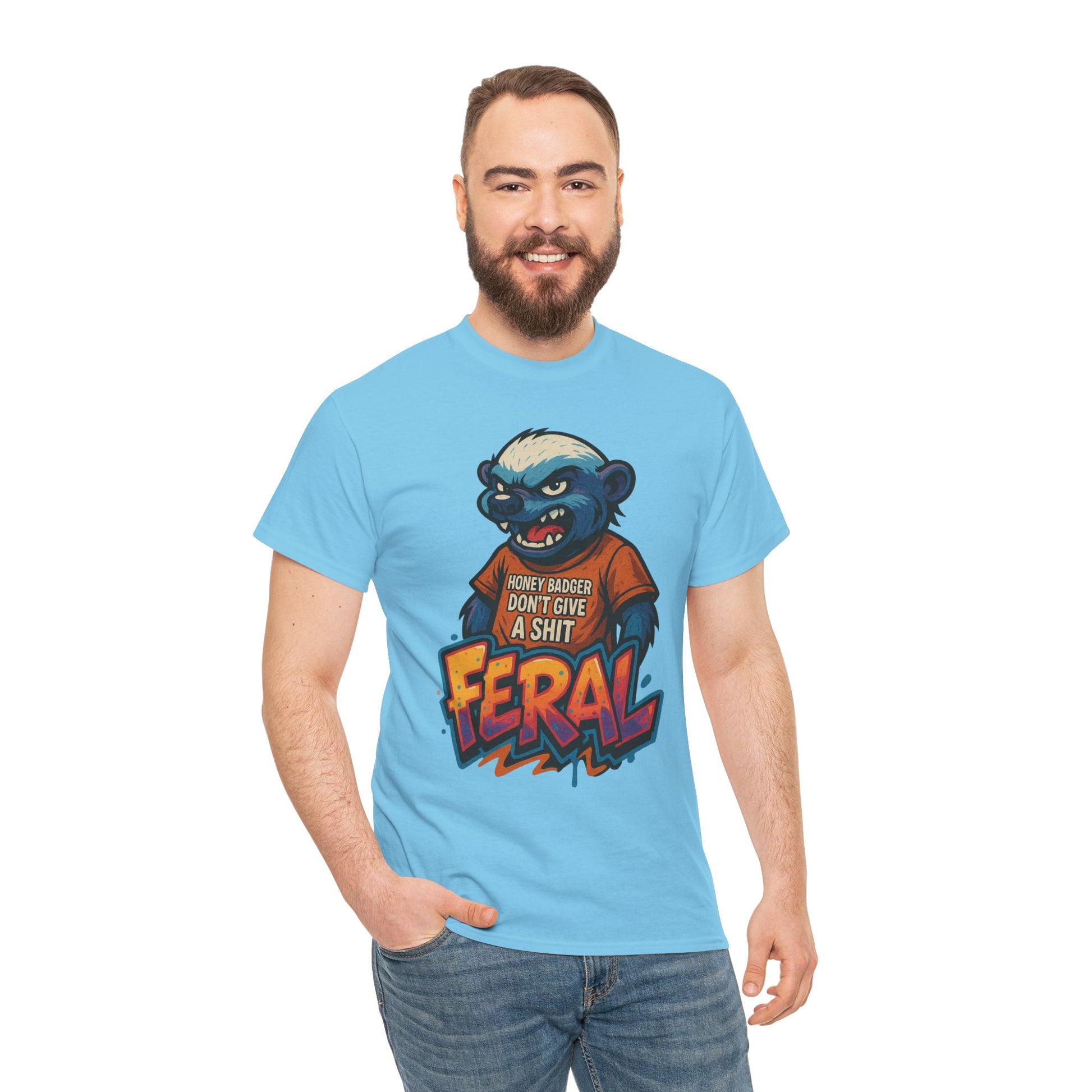 Feral Graphic Tee, Unisex Heavy Cotton T-Shirt for Casual Wear, Gift for Animal Lovers, Unique Streetwear, Funny Graphic Shirt