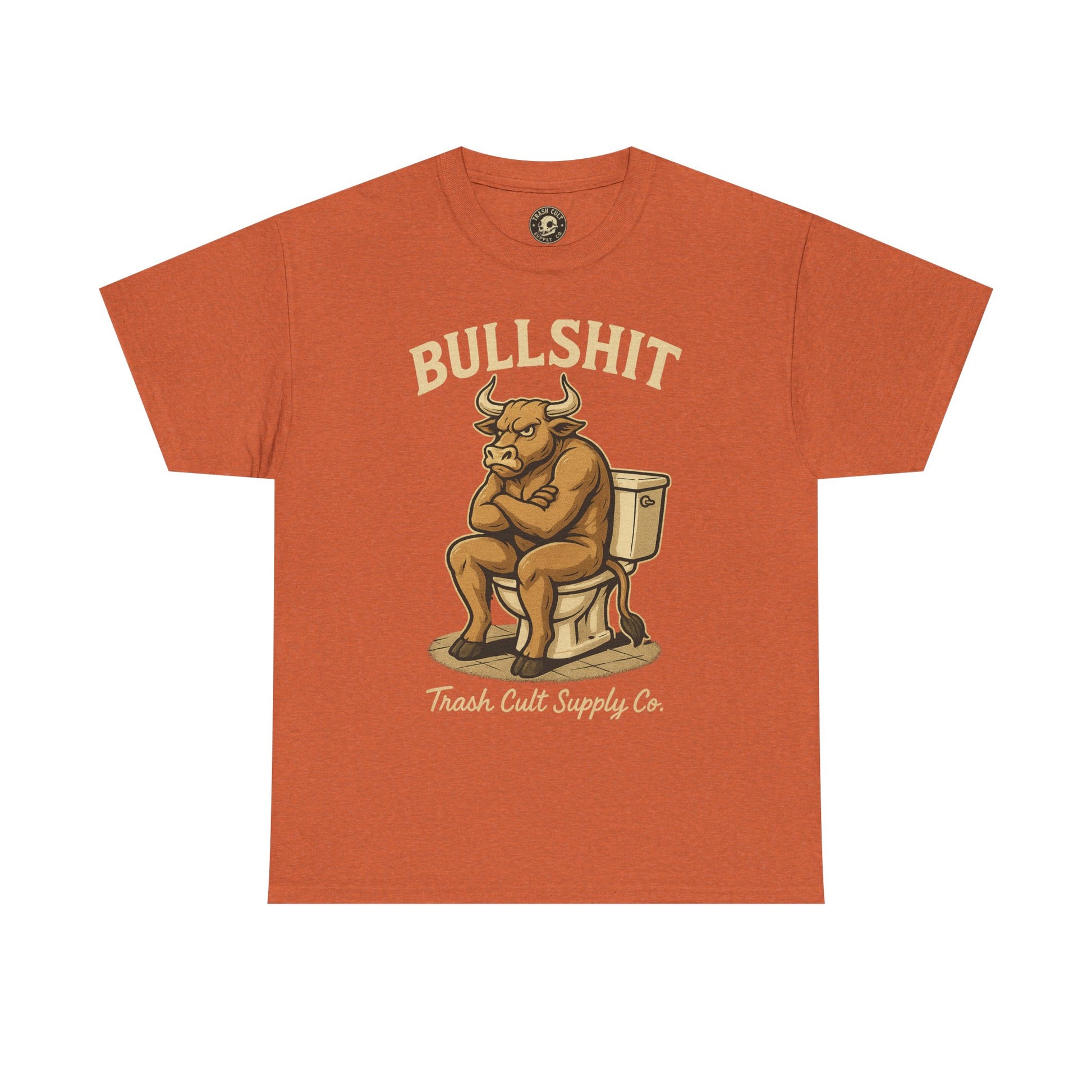 “BULLSHIT” Angry Bull Toilet Tee – Trash Cult Supply Co. | Gildan 5000 T-Shirt