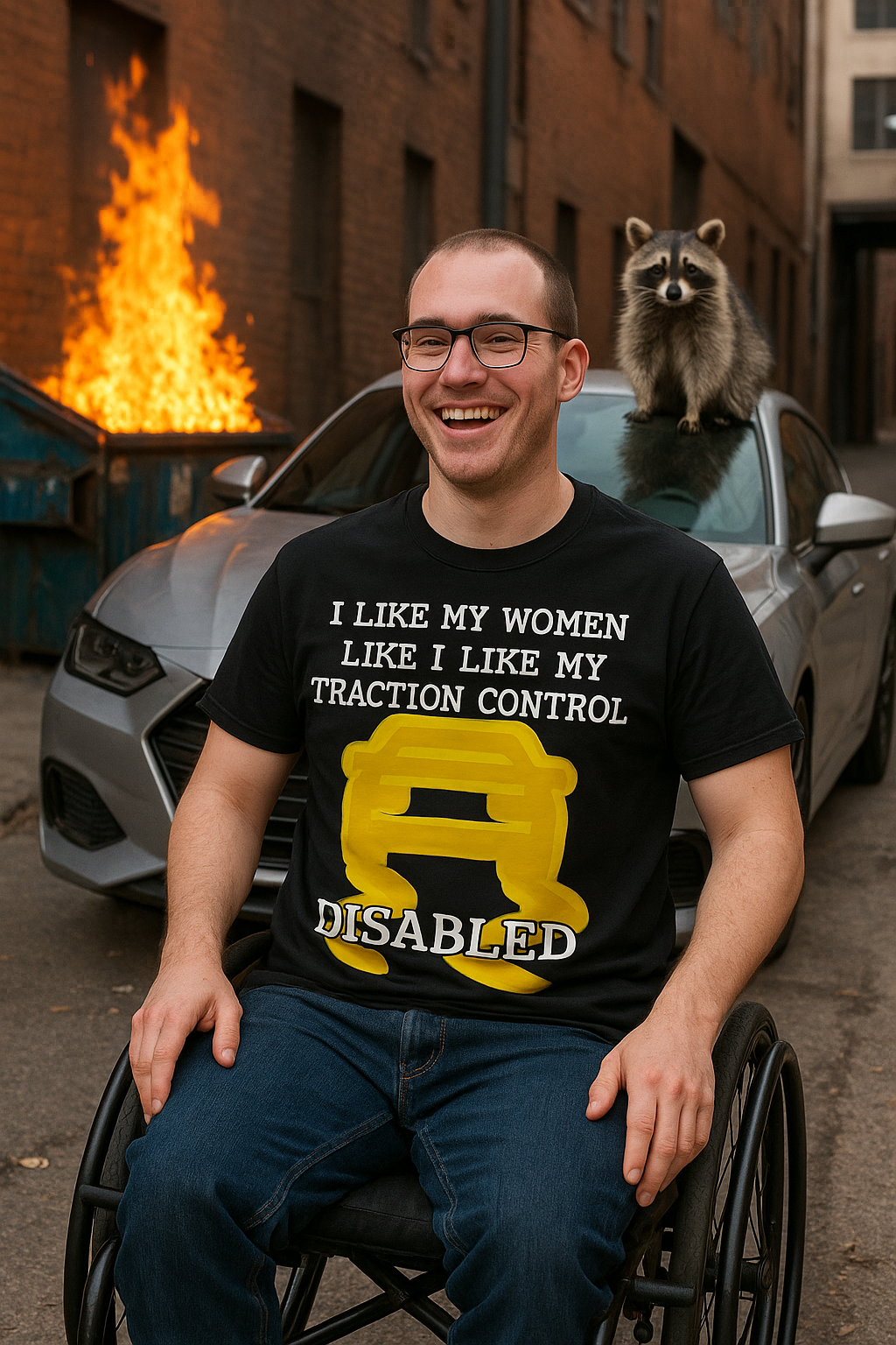 “Traction Control: Off. Standards: Lower.” Funny Car Meme T-Shirt