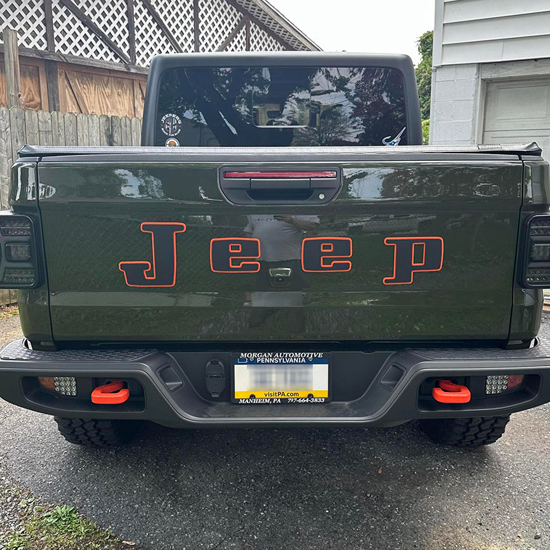 Jeep Gladiator Retro "JEEP" Tailgate Emblem - Large - Two Color Stacked